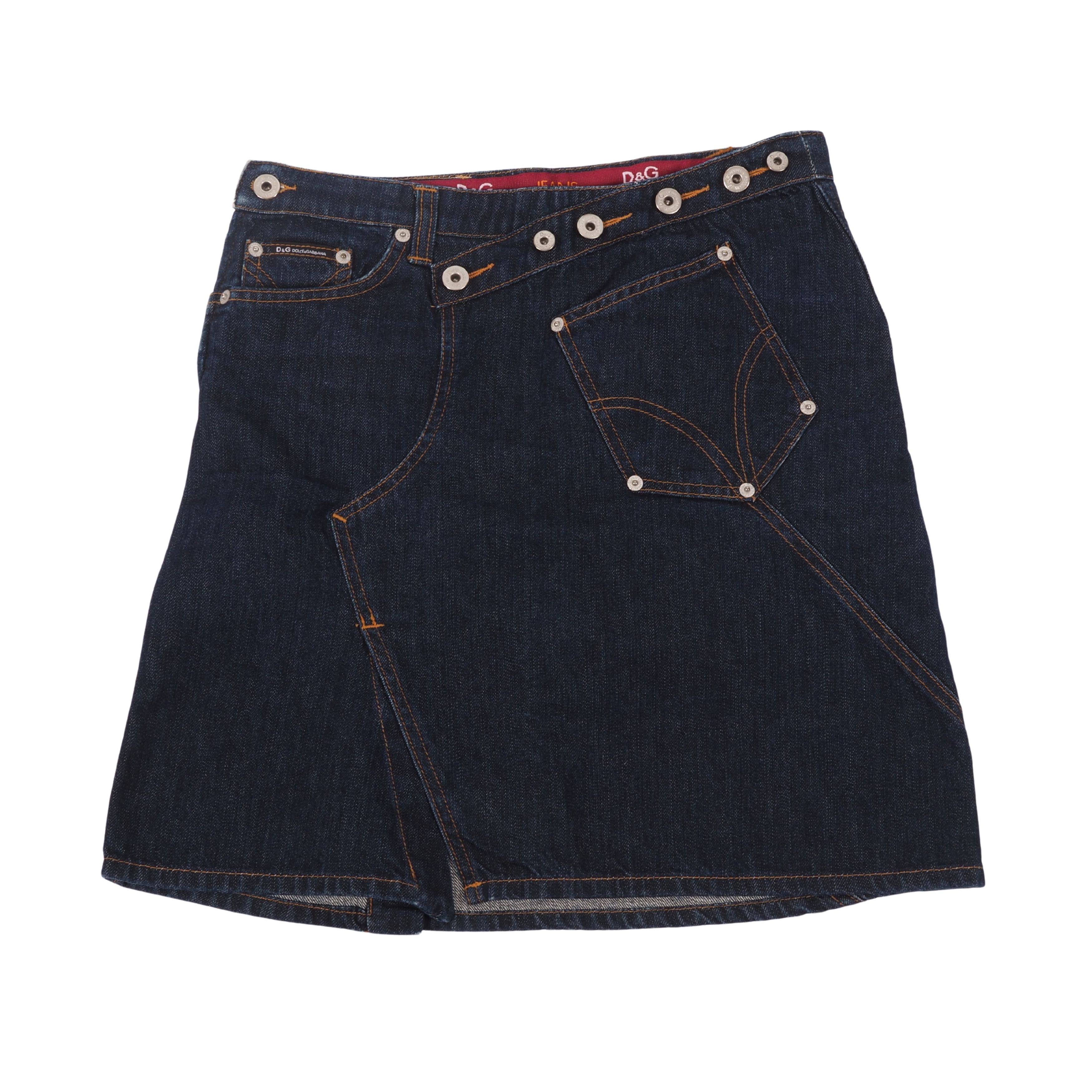 Dolce & Gabbana Dolce & Gabbana Vintage 90s Y2K Asymmetric Dark Denim Skirt Size 27" / US 4 / IT 40 - 3 Thumbnail