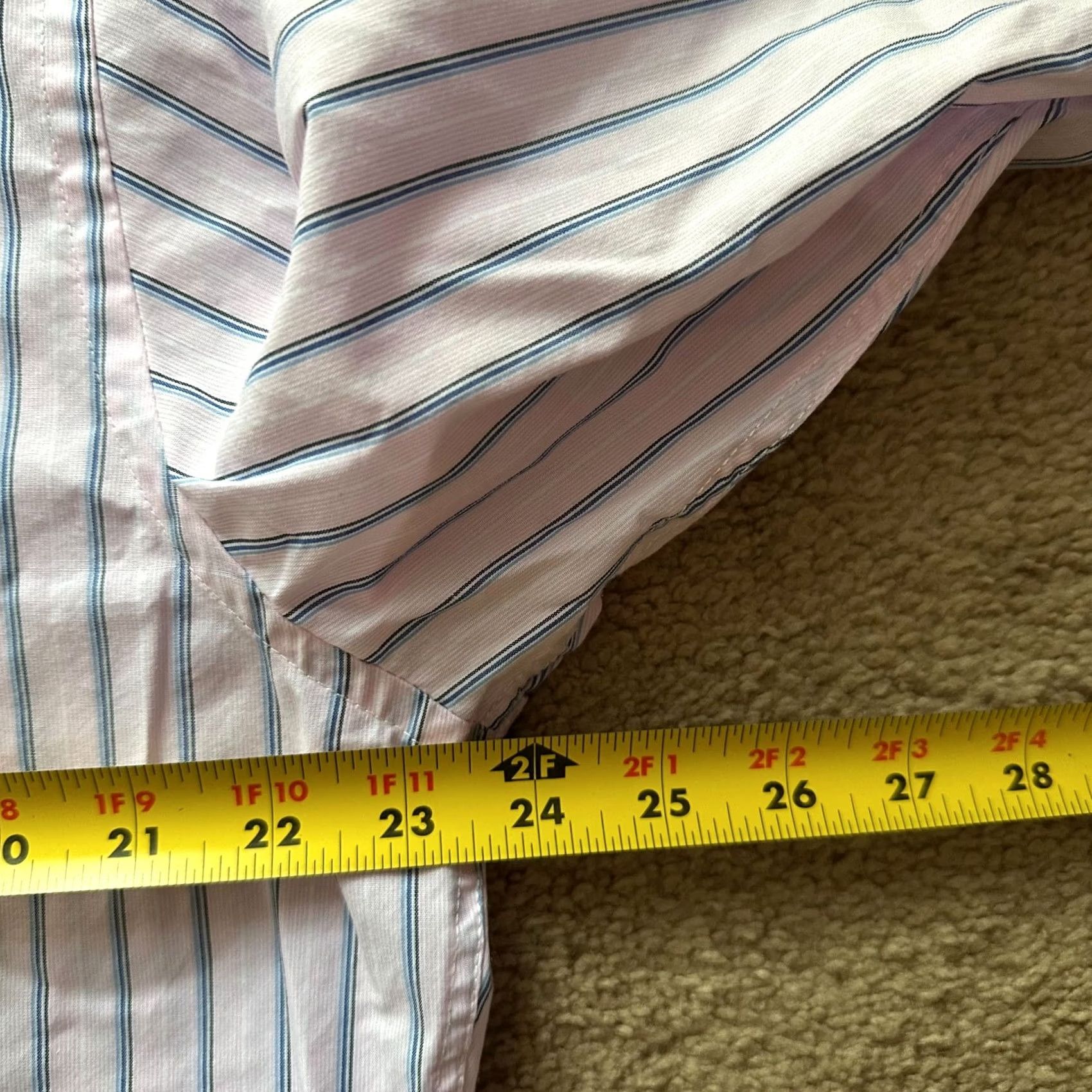 Pinko Bergamo Shirt Mens Large Pink Blue Striped Spread New York Filled Size US L / EU 52-54 / 3 - 7 Thumbnail