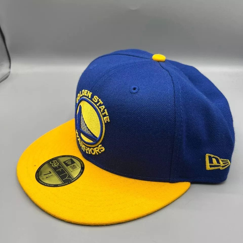 New Era Golden State Warriors GSW Hat Men 7 1/4 Blue Fitted Cap New Size ONE SIZE - 2 Thumbnail