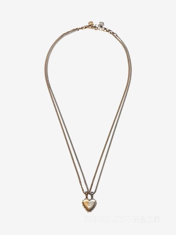 Alexander McQueen o1loc1c0625 Size:OS/ Heart Pendant Necklace Set in Golden Size ONE SIZE - 1 Thumbnail