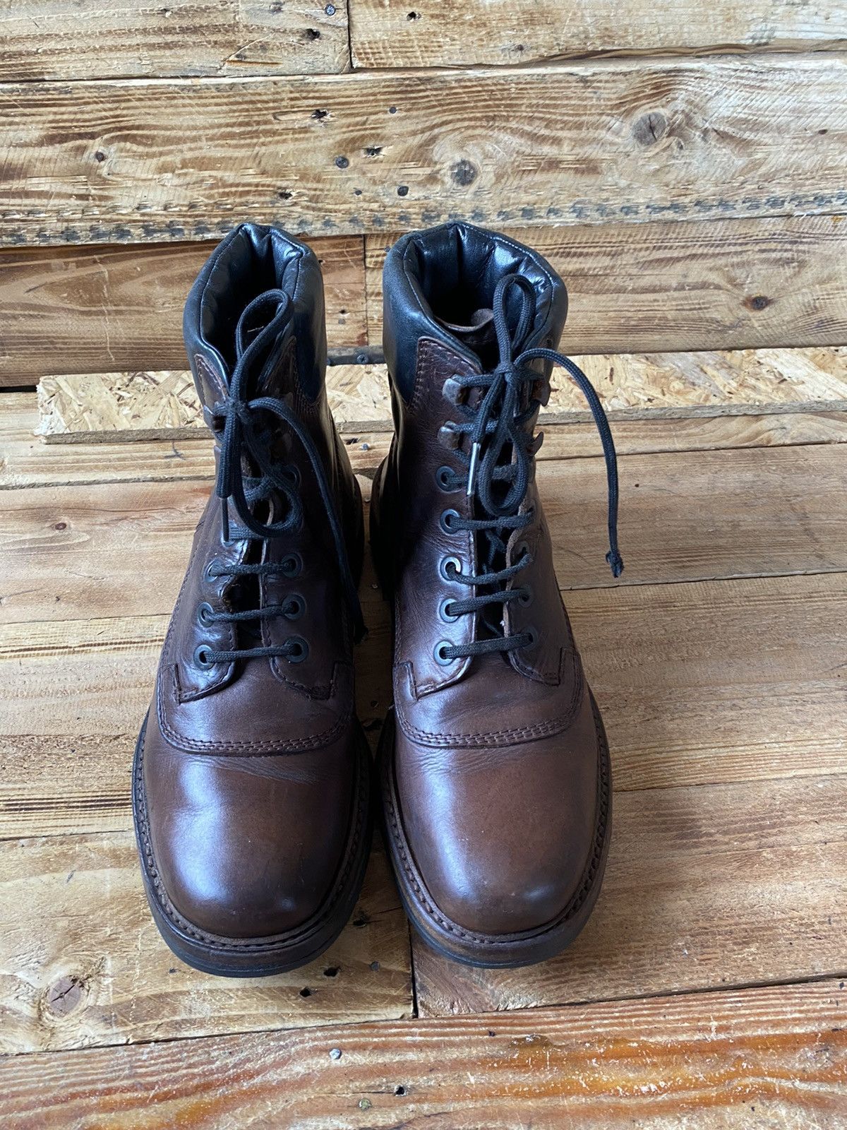 Prada Vintage Prada milano hiking boots brown leathers shoes Uk7.5 Size US 8.5 / EU 41-42 - 1 Thumbnail