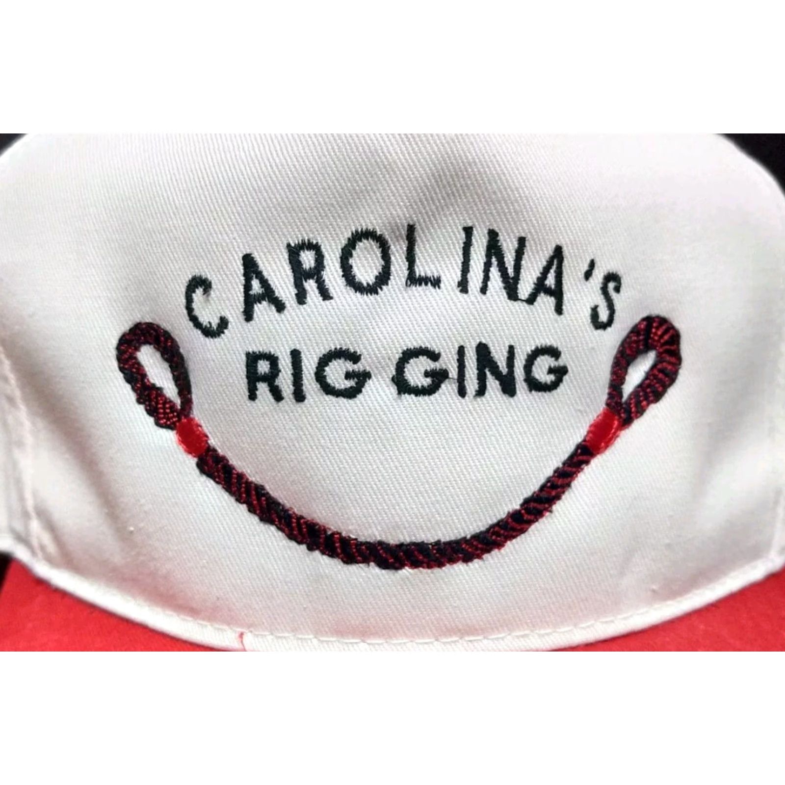 Vintage VTG 80s Carolina's Rigging White Red Snapback Hat One Size Men Cotton Foam Canvas Adjustable Trucker 80s Fisherman Vintage Size ONE SIZE - 2 Thumbnail