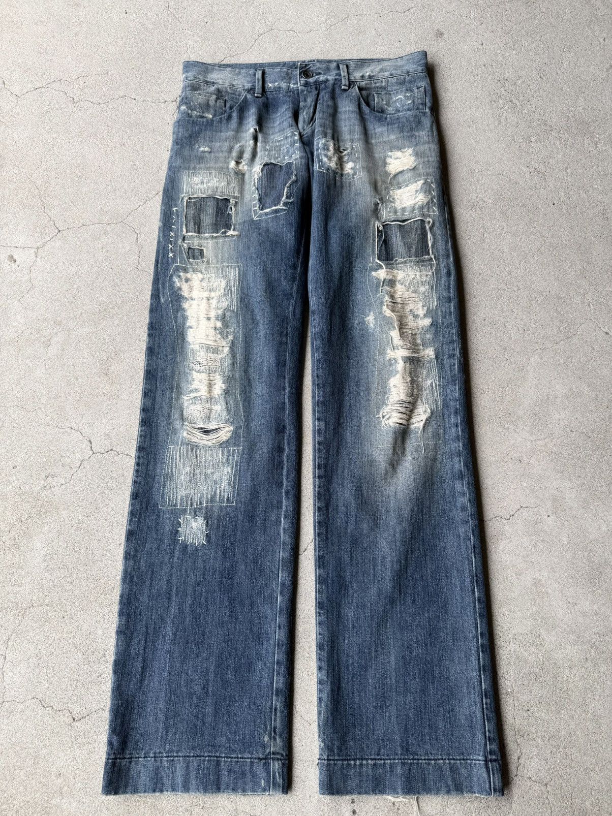 Dolce & Gabbana DOLCE&GABBANA Archive Patchwork Destroyed Denim Size US 30 / EU 46 - 1 Thumbnail