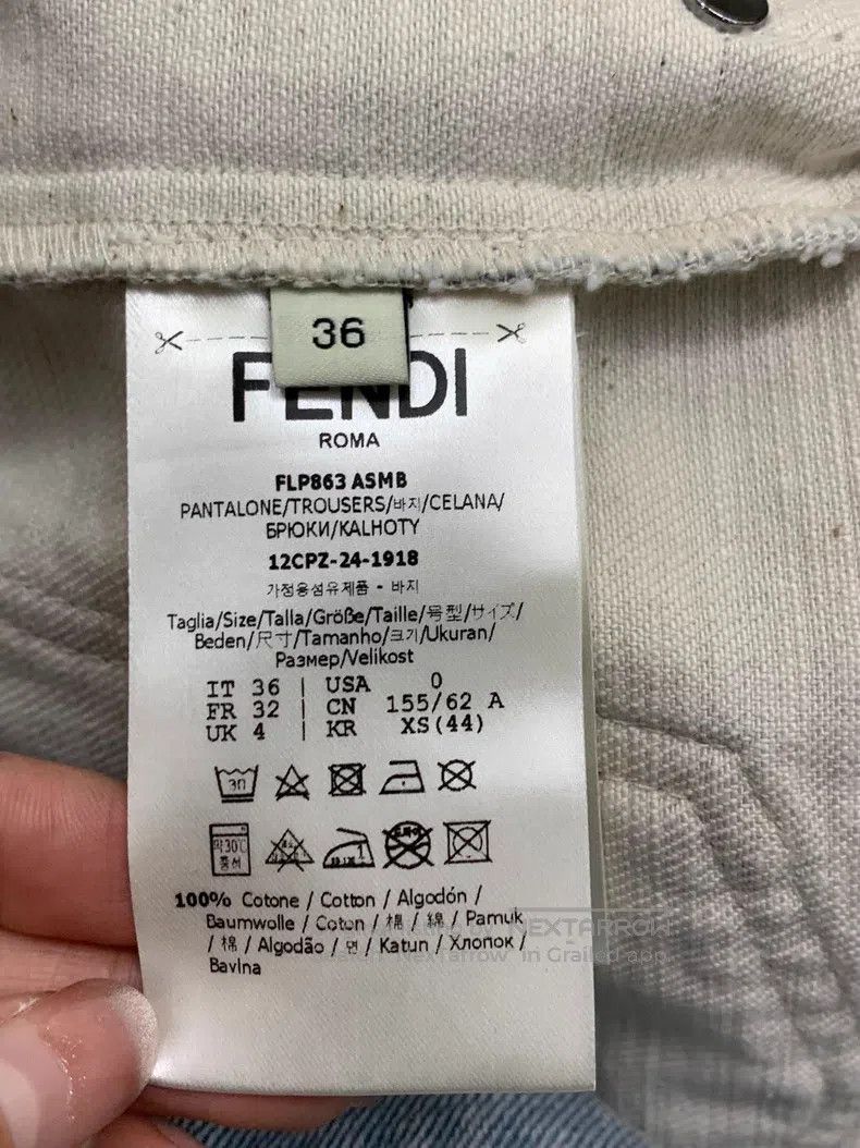 Fendi Fendi Light Straight Wide Leg Denim Pants Size 24" / US 00 / IT 34 - 6 Thumbnail