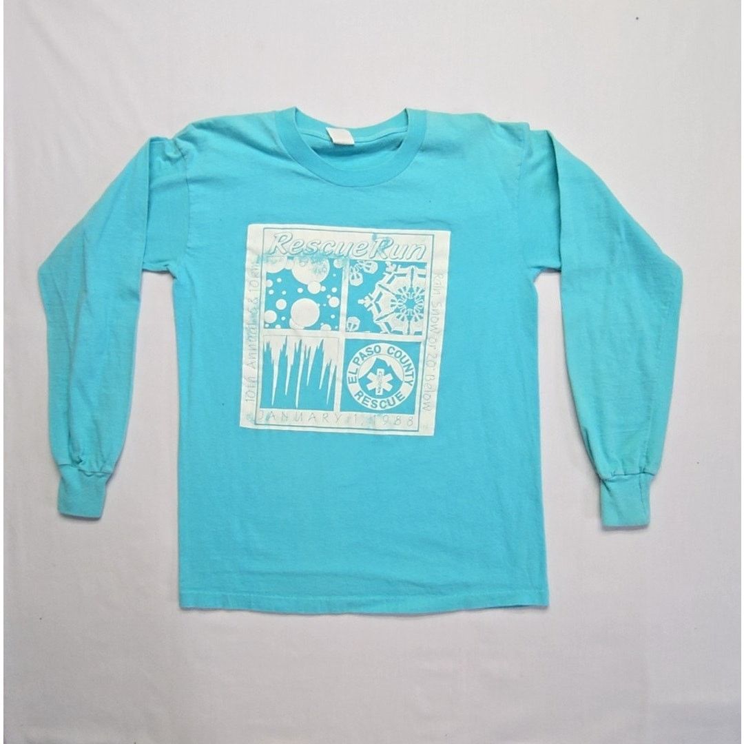 Vintage Vintage Rescue Run Shirt Blue M El Paso County Tee 80s Size US M / EU 48-50 / 2 - 1 Thumbnail