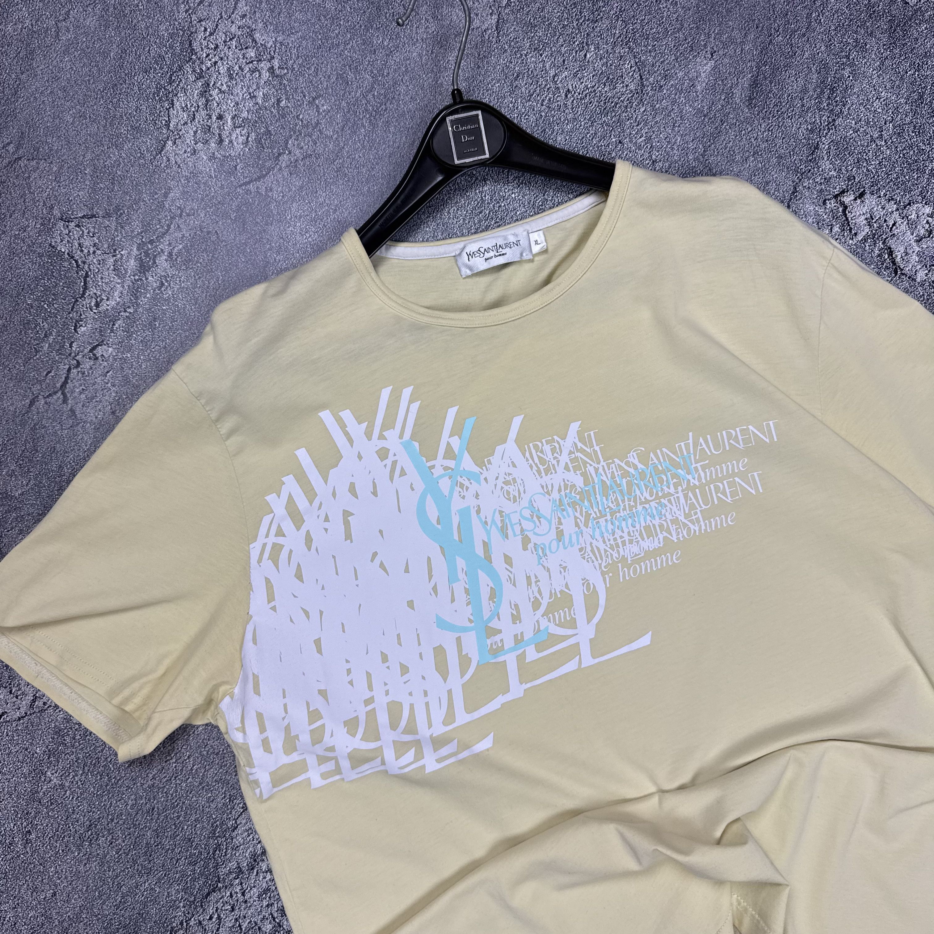 Yves Saint Laurent YSL YvesSaintLaurent Printed Yellow Short Sleeve T-shirt Size US XL / EU 56 / 4 - 4 Thumbnail