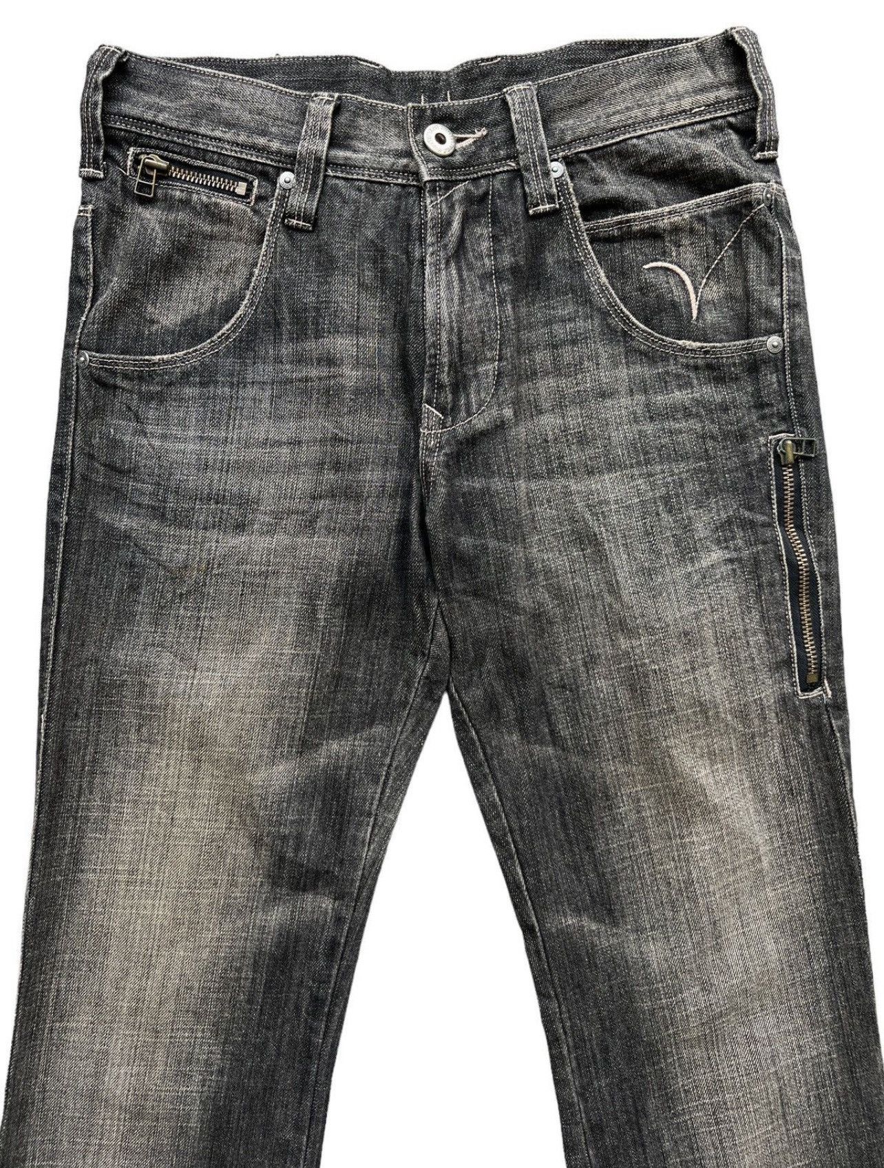 Japanese Brand Back Number Gothic Buckle Back Black Denim Jeans 29x30 Size US 29 - 4 Thumbnail