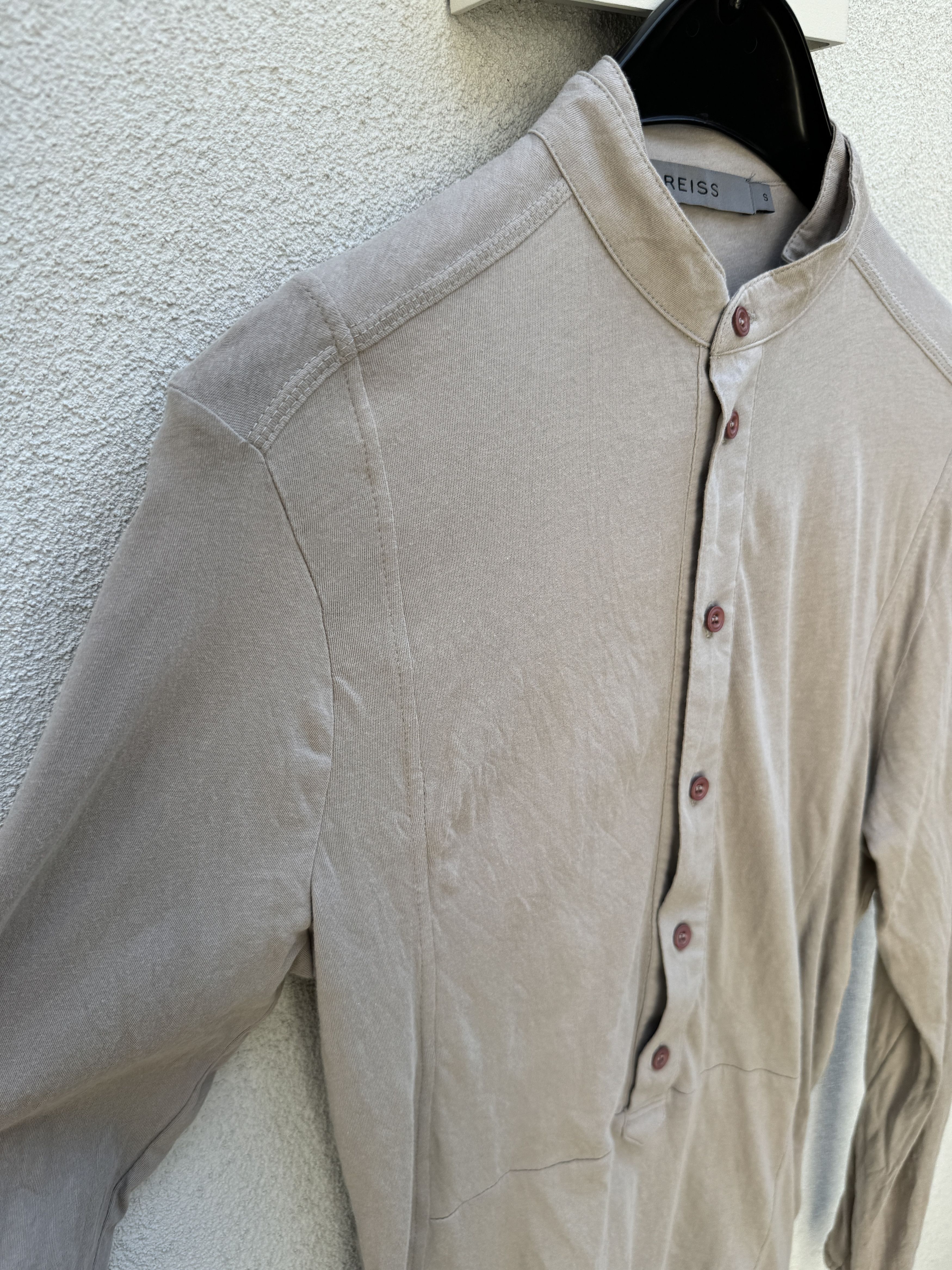 Reiss REISS Men Shirt Grey Beige Fine Egyptian Cotton Size S Size US S / EU 44-46 / 1 - 5 Thumbnail