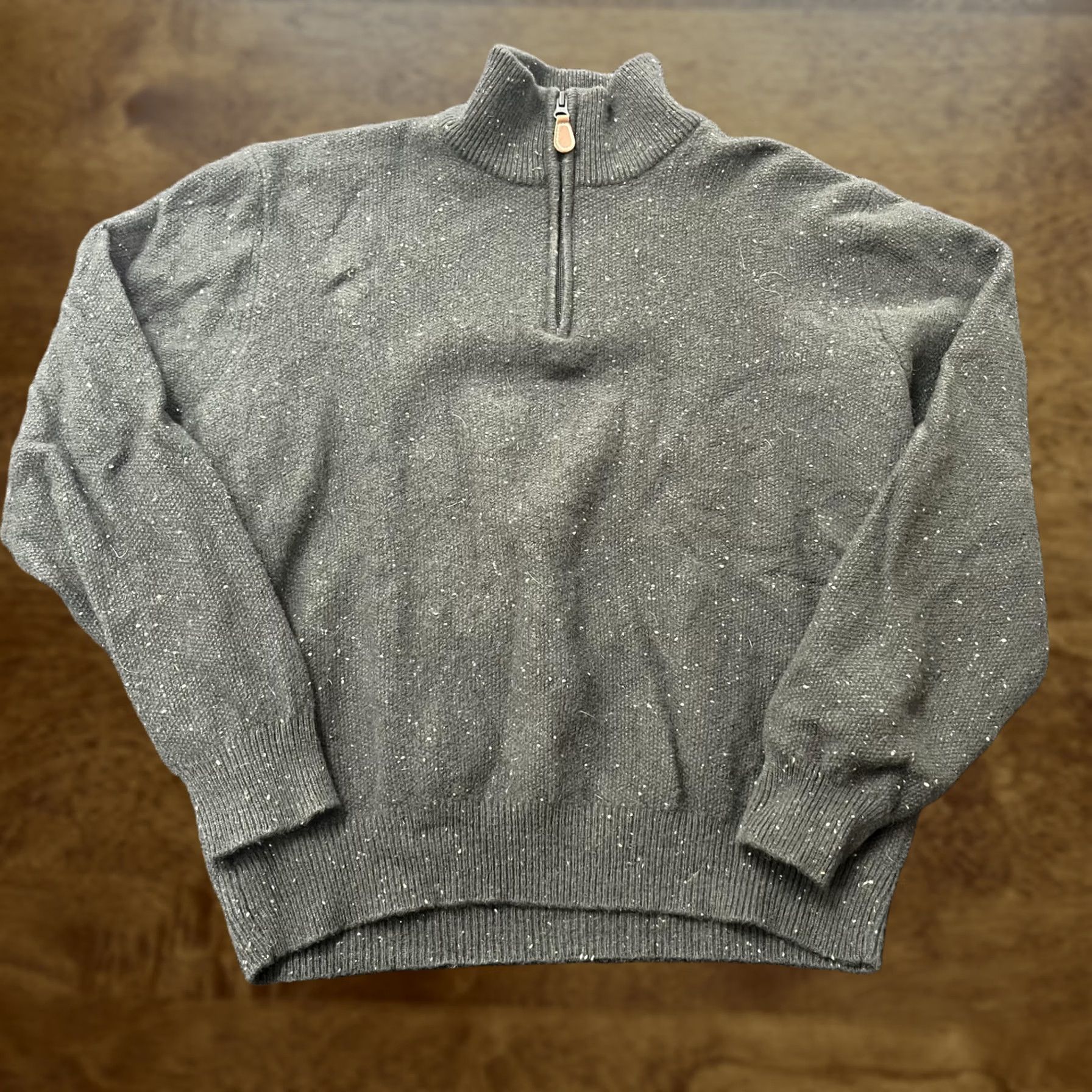 Jos. A. Bank Jos A Bank Sweater Mens Medium Green Lambswool Quarter Zip Mock Neck Pullover Size US M / EU 48-50 / 2 - 1 Thumbnail