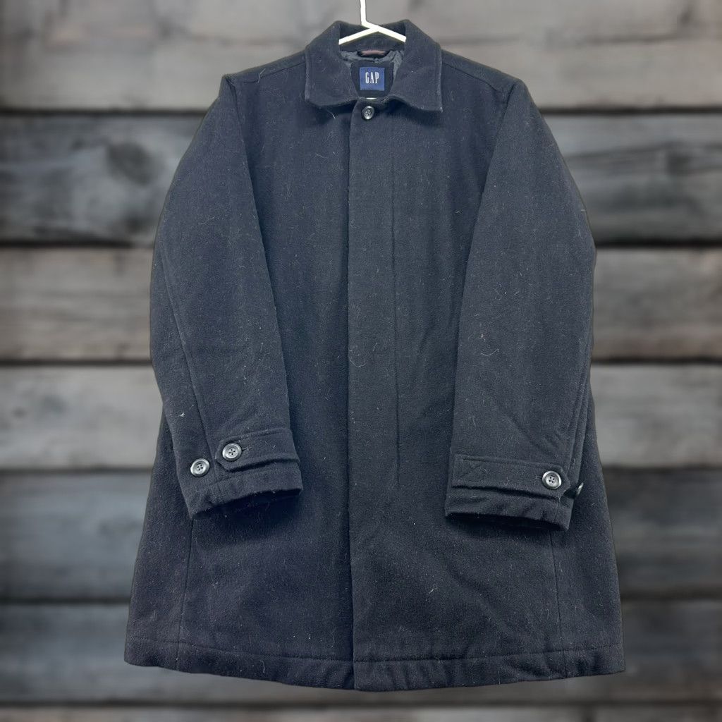Gap VINTAGE Gap Coat Mens M Long Wool Solid Overcoat Size US M / EU 48-50 / 2 - 1 Thumbnail