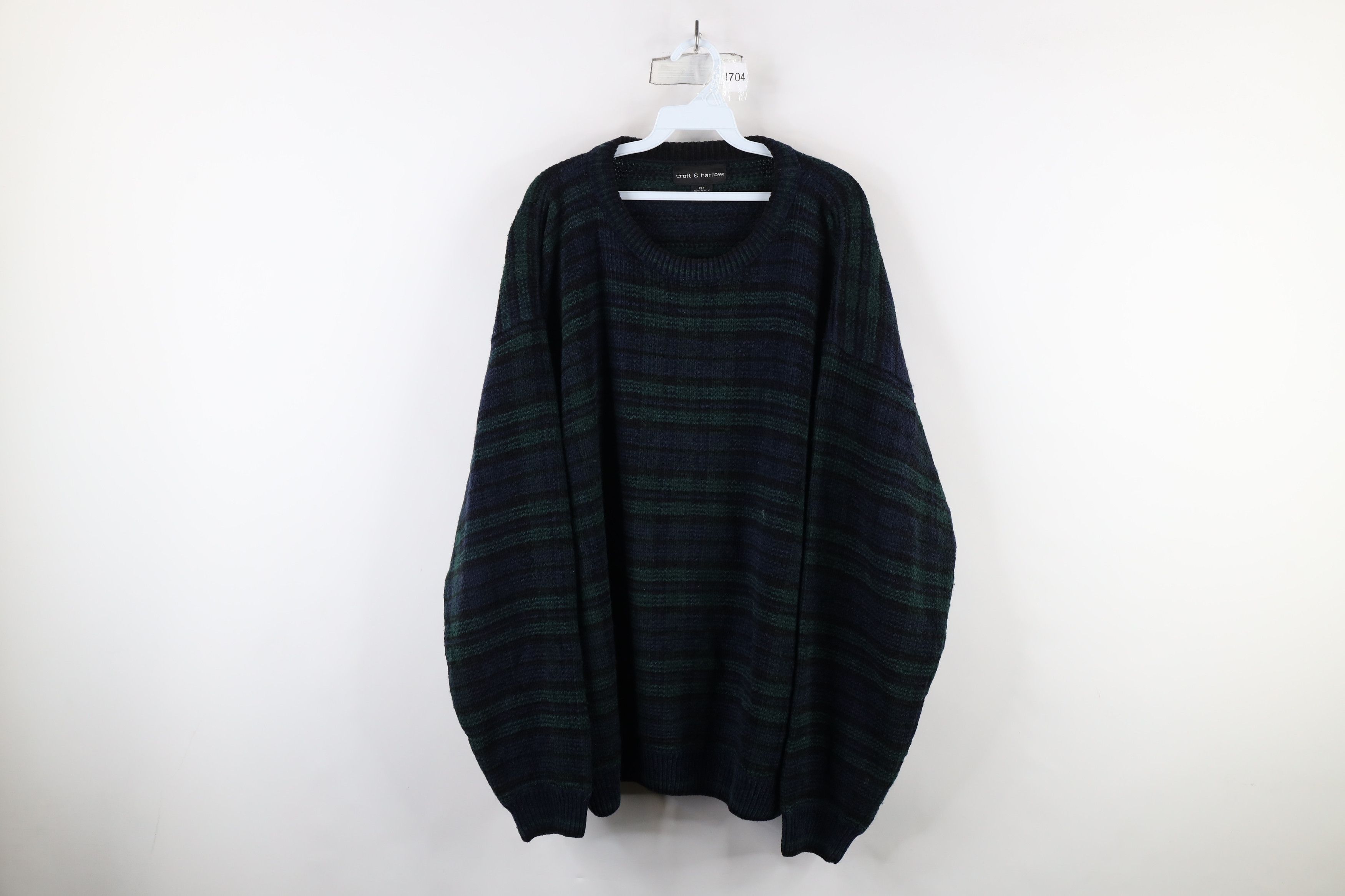 Vintage Vintage 90s Streetwear Fleece Crewneck Sweater Tartan Plaid Size US XL / EU 56 / 4 - 1 Thumbnail