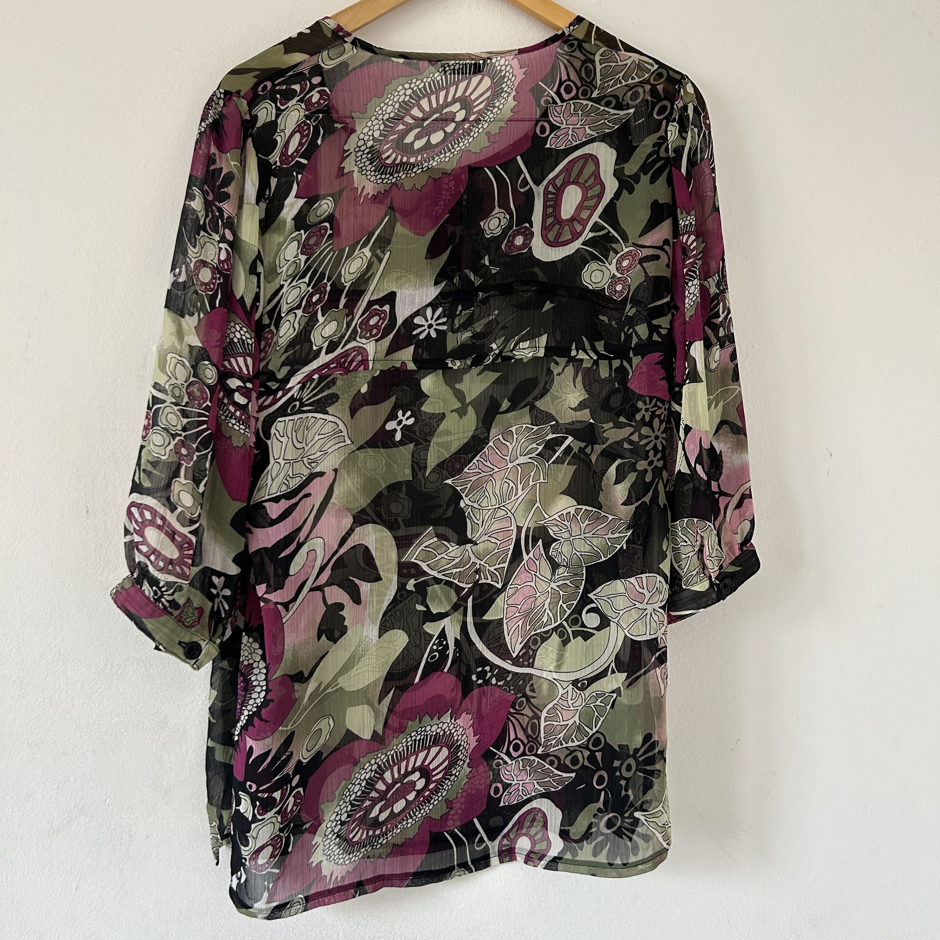 Vintage Vintage semi sheer boho floral blouse Size XL / US 12-14 / IT 48-50 - 7 Thumbnail