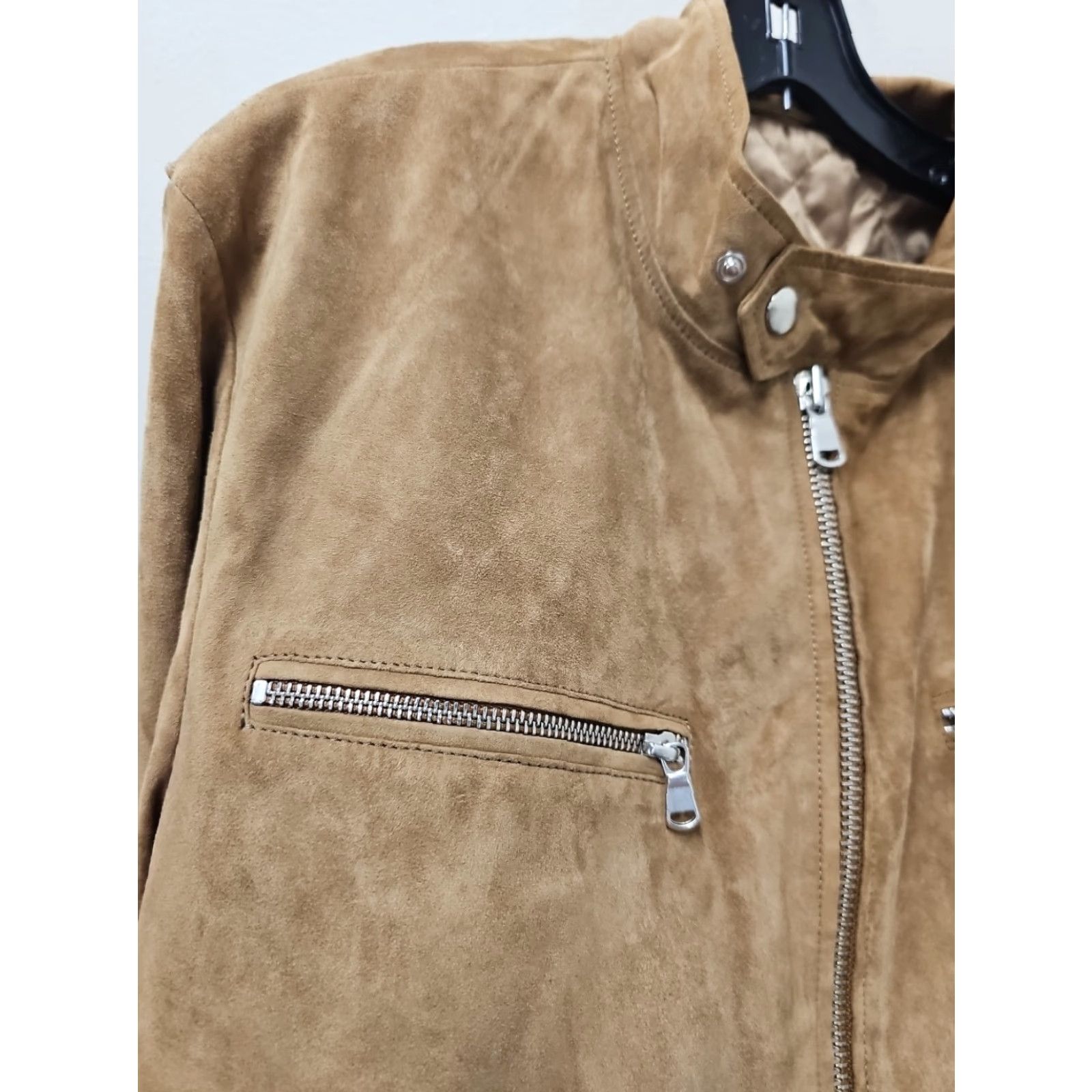 Camel CIFONELLI Coat Men 5XL Suede Leather Camel Brown Buttery Soft Vintage Pea Coat Single-Breasted Lined Pockets Collar Spread 3/8ss Size US XXL / EU 58 / 5 - 6 Thumbnail