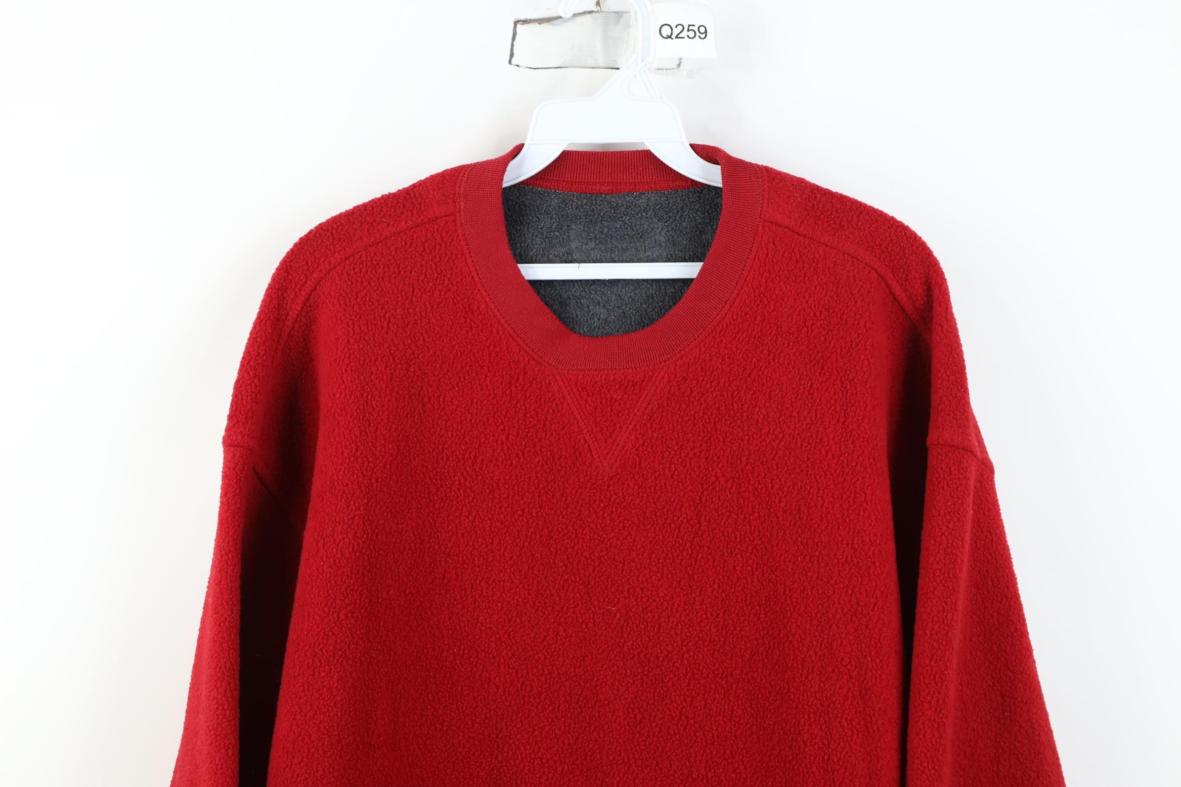 Vintage Vintage 90s Streetwear Blank Fleece Crewneck Sweater Red Size US XXL / EU 58 / 5 - 2 Thumbnail