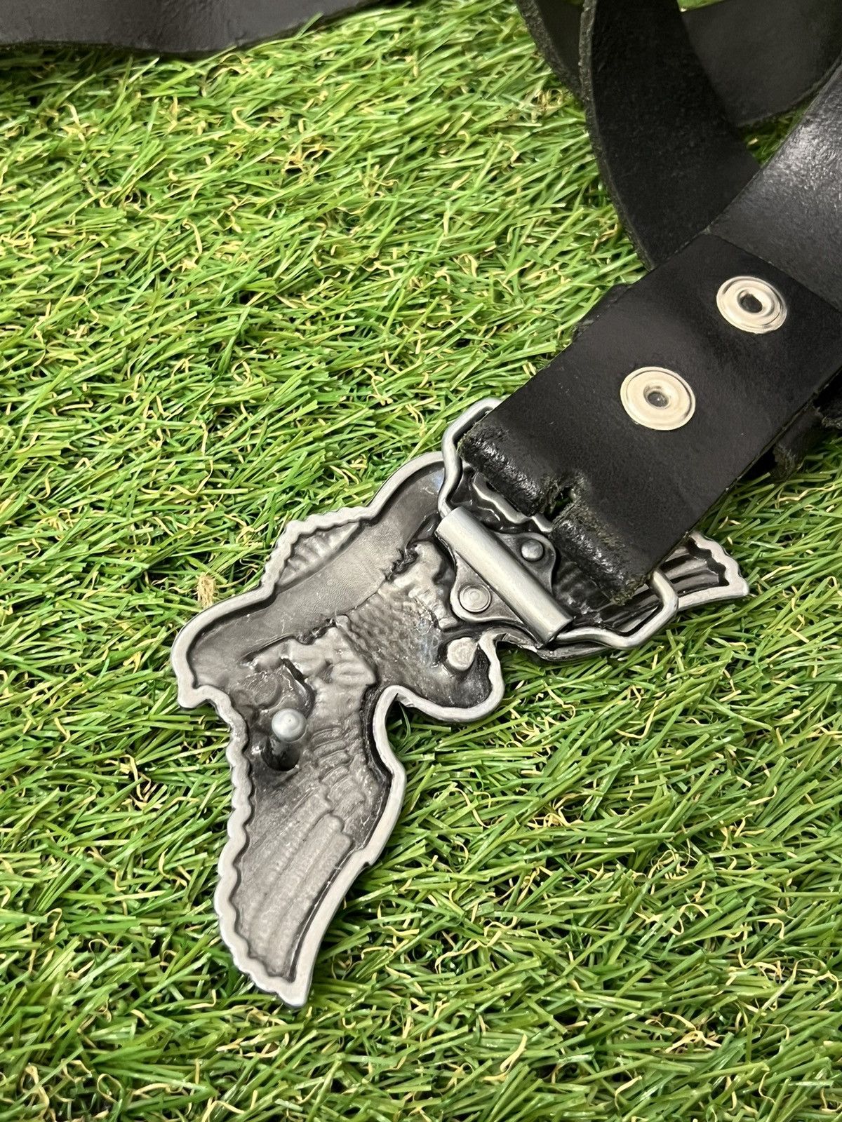 Japanese Brand × Vintage Vintage Skull "Bad to the Bone" Y2k Leather Dark Brown Belt Size ONE SIZE - 5 Thumbnail