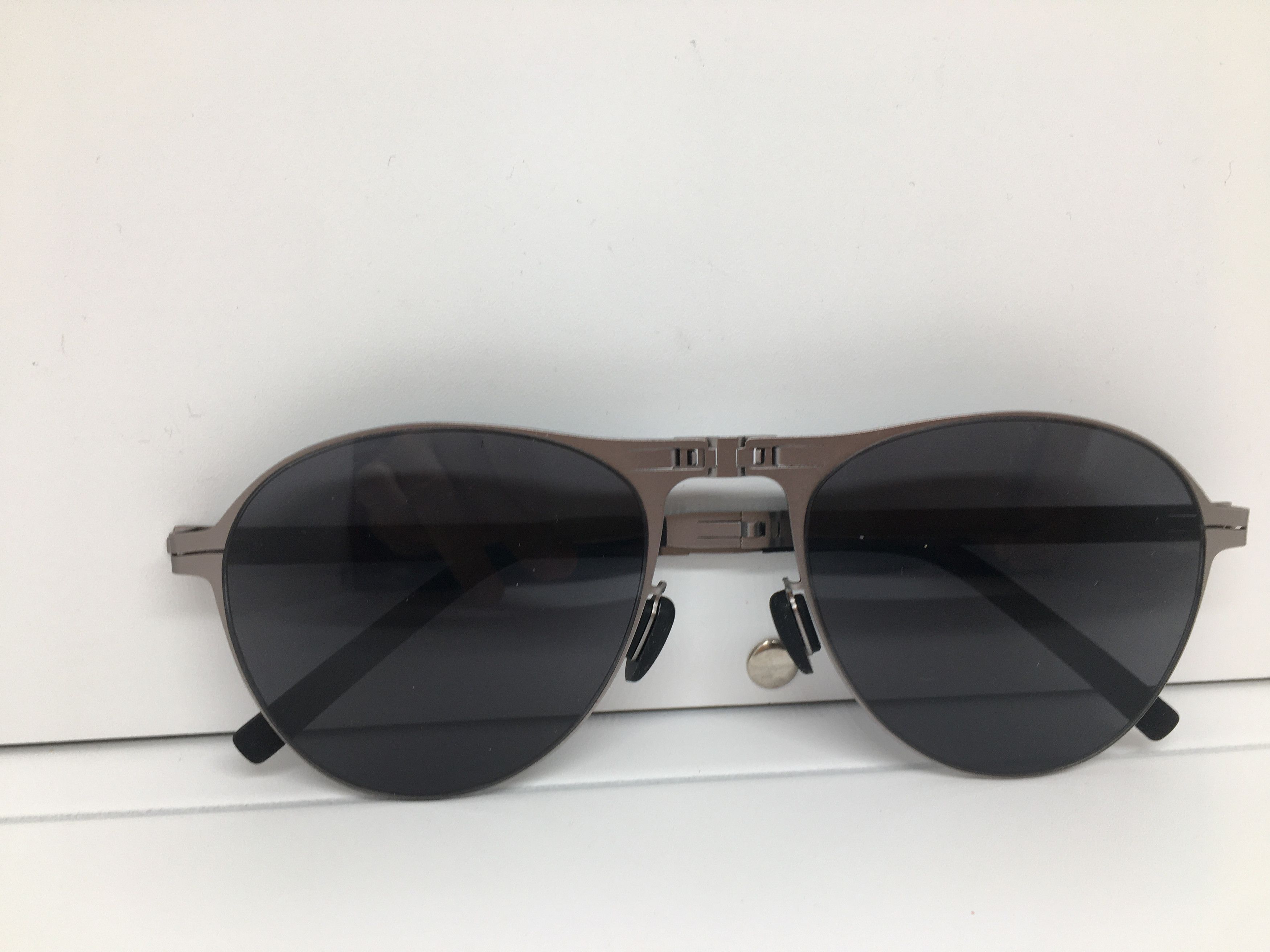 Other Grey Aviator Folding Sunglasses Frame Pilot Size ONE SIZE - 3 Thumbnail