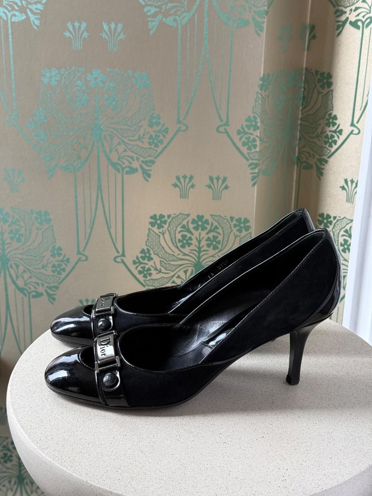 Dior Vintage Dior Monogram Black Oblique Leather Heels 39,5 / 9,5 Size US 9.5 / IT 39.5 - 2 Thumbnail