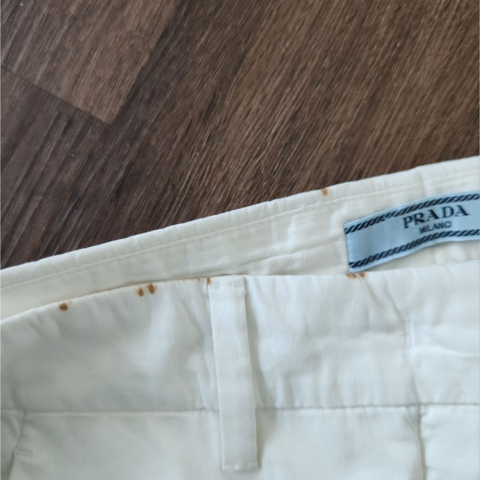 PRADA Lightweight Creamy White Straight Leg Pants 40