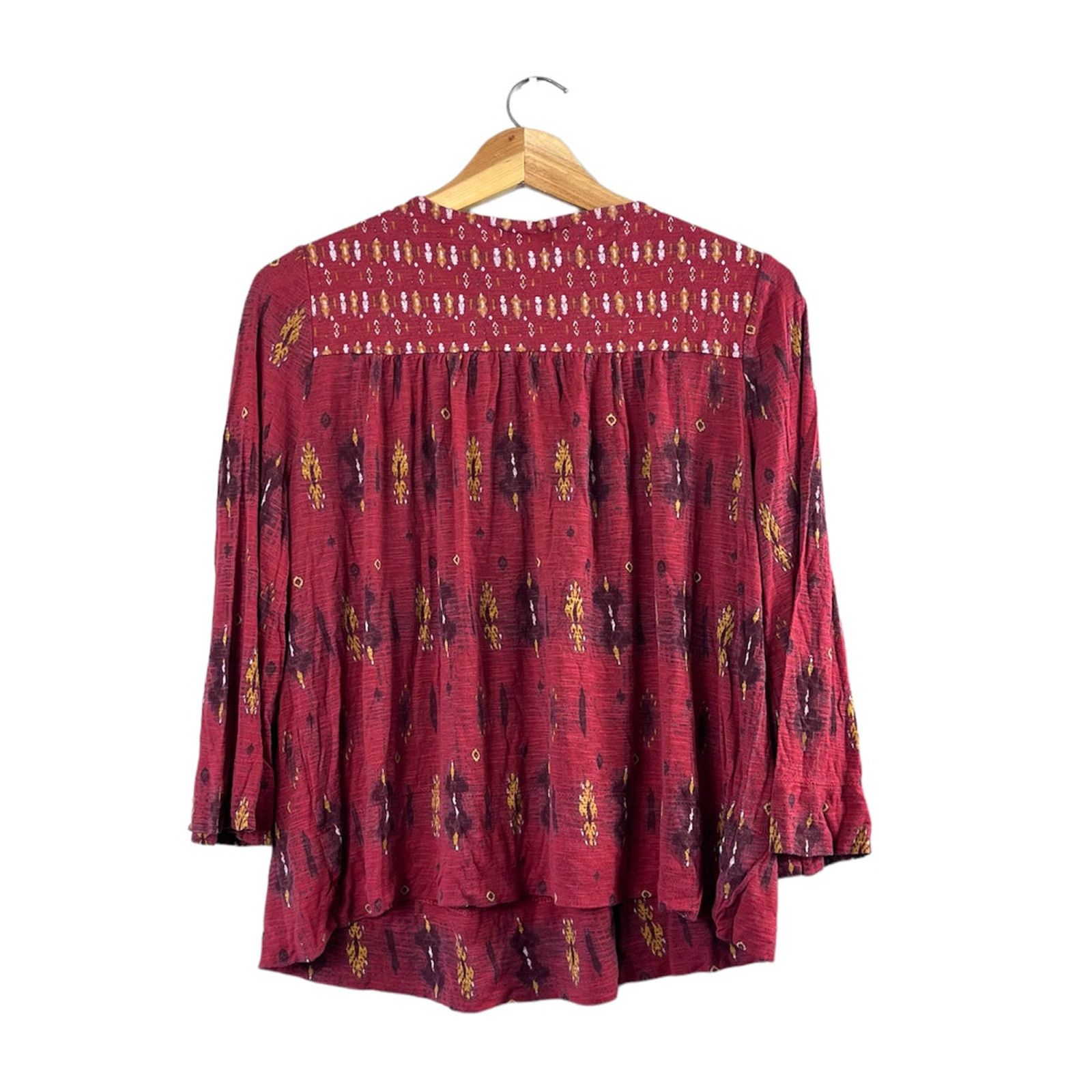 Lucky Brand Women's Red Boho Lucky Brand Blouse M Size M / US 6-8 / IT 42-44 - 2 Thumbnail