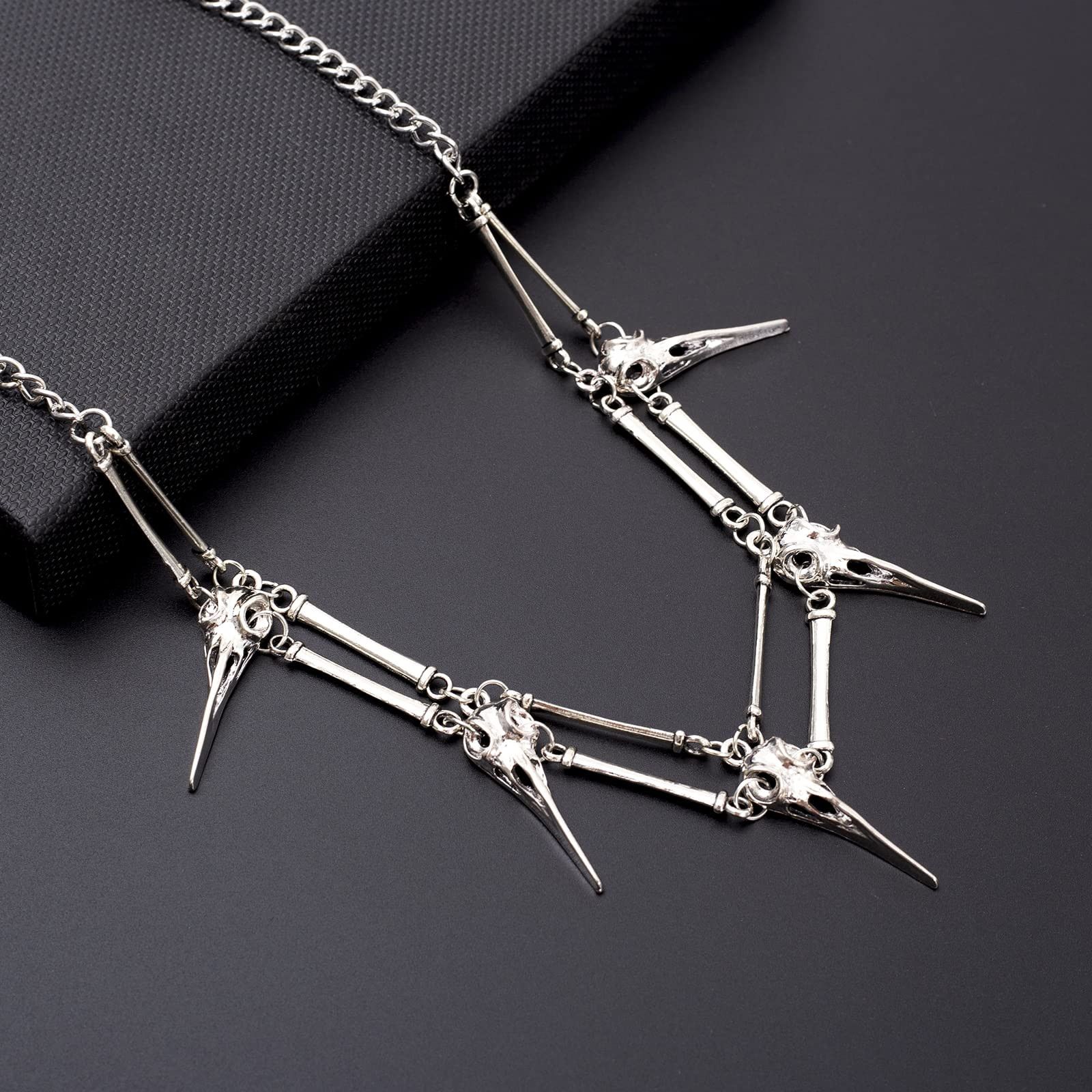 Other Bird Skull Choker Evil Skeleton Pagan Wizard Necklace Size ONE SIZE - 3 Thumbnail