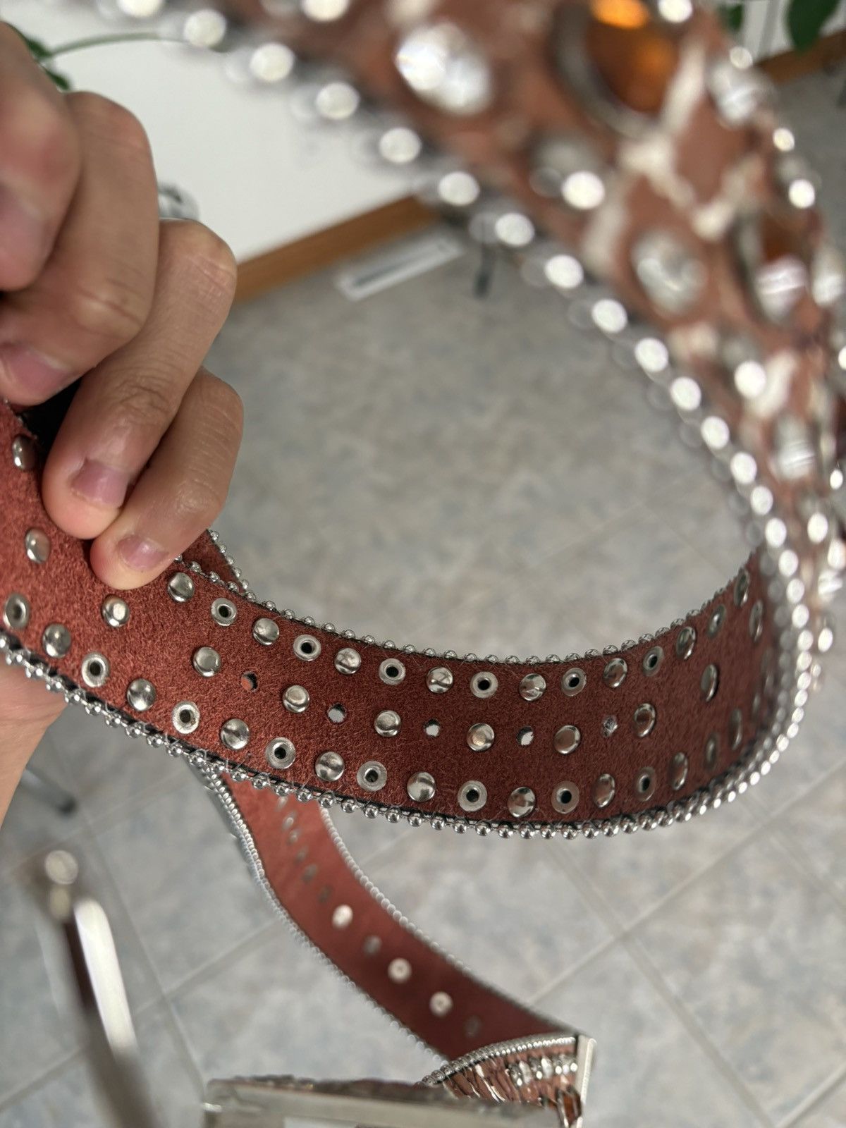Other Y2K WESTERN RHINESTONE LEATHER BELT XL Size ONE SIZE - 4 Thumbnail