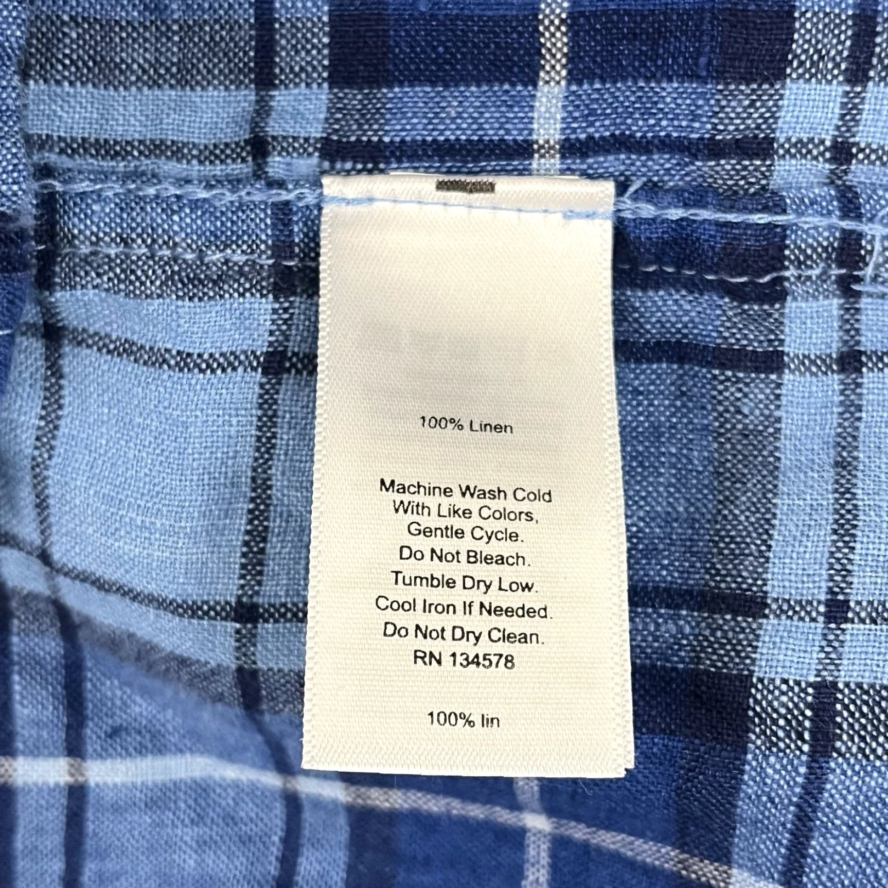 Vineyard Vines Vineyard Vines Shirt Mens XL Extra Large Blue Plaid 100% Linen Button-Up Preppy Size US XL / EU 56 / 4 - 4 Thumbnail