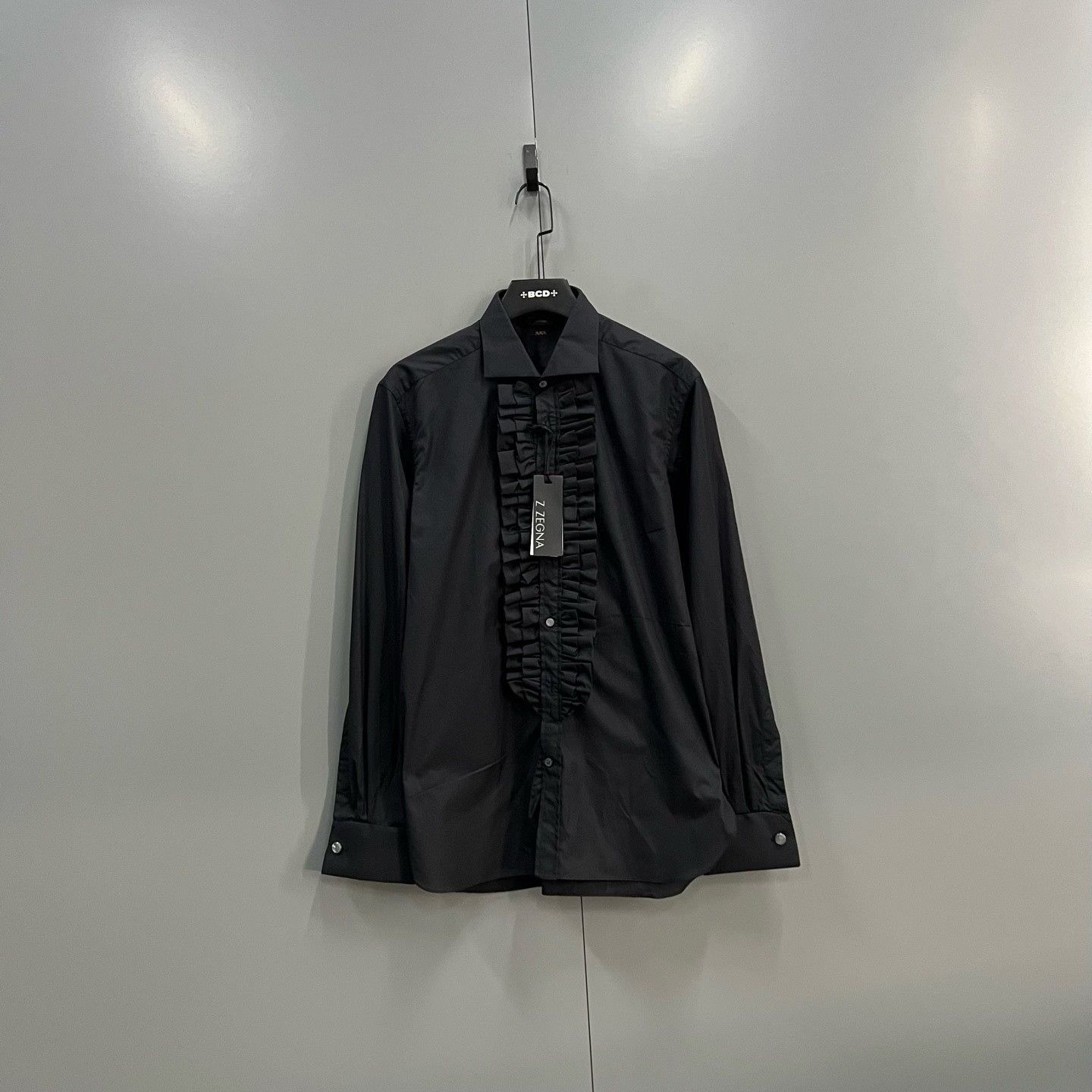 Ermenegildo Zegna Ermenegildo Zegna Patchwork Black Shirt xxs Men Size US XXS / EU 40 - 1 Thumbnail