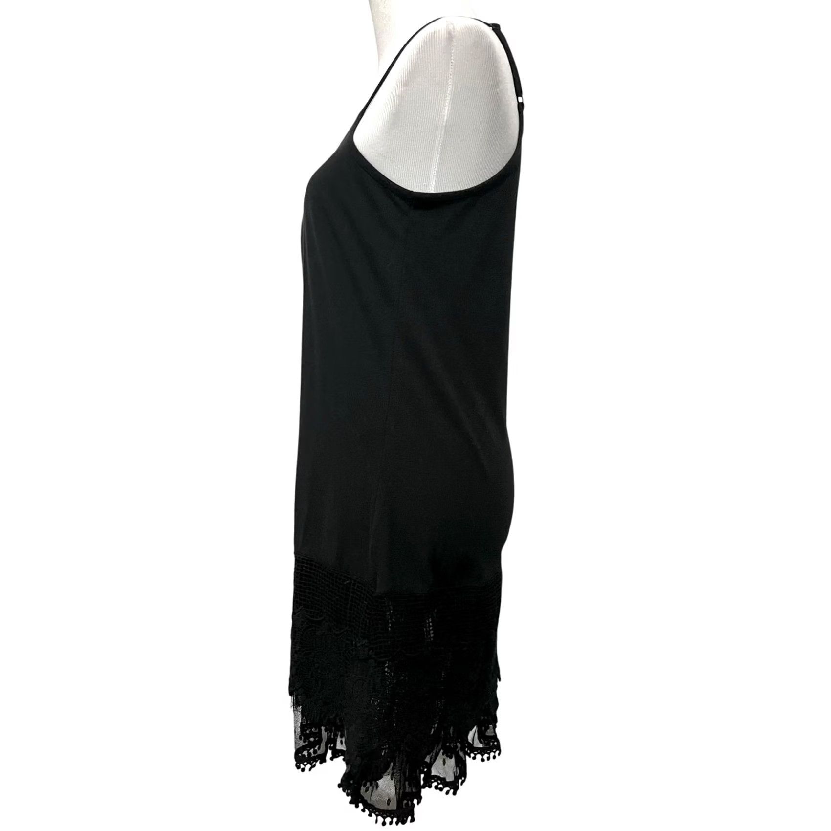 Vintage Winter Lennon Slip Dress Womens S Black Lace Trim Crochet Cami Adjustable Straps Size S / US 4 / IT 40 - 5 Thumbnail