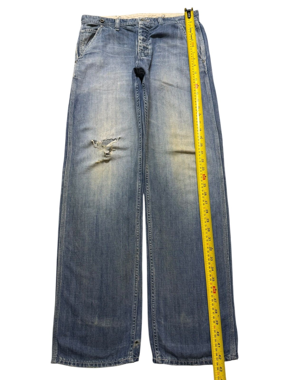 JNCO Y2K Japanese Brand Blue Faded Wash Distressed Straight Leg Size US 32 / EU 48 - 8 Thumbnail