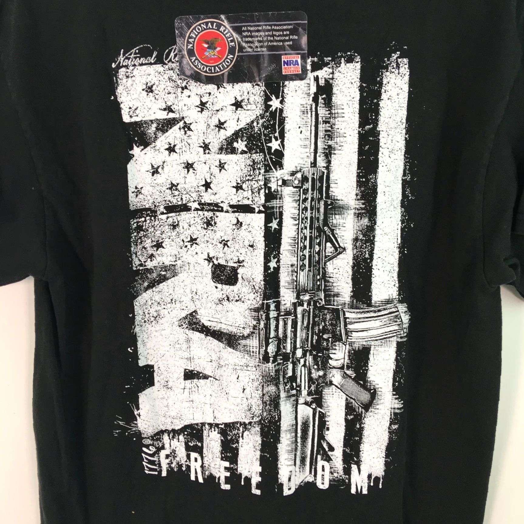 Delta VINTAGE Delta Magnun Weight T Shirt Mens Short Sleeve NRA Black Adult Medium 38in Chest 27in Length 100% Genuine USA Seller Size US M / EU 48-50 / 2 - 5 Thumbnail