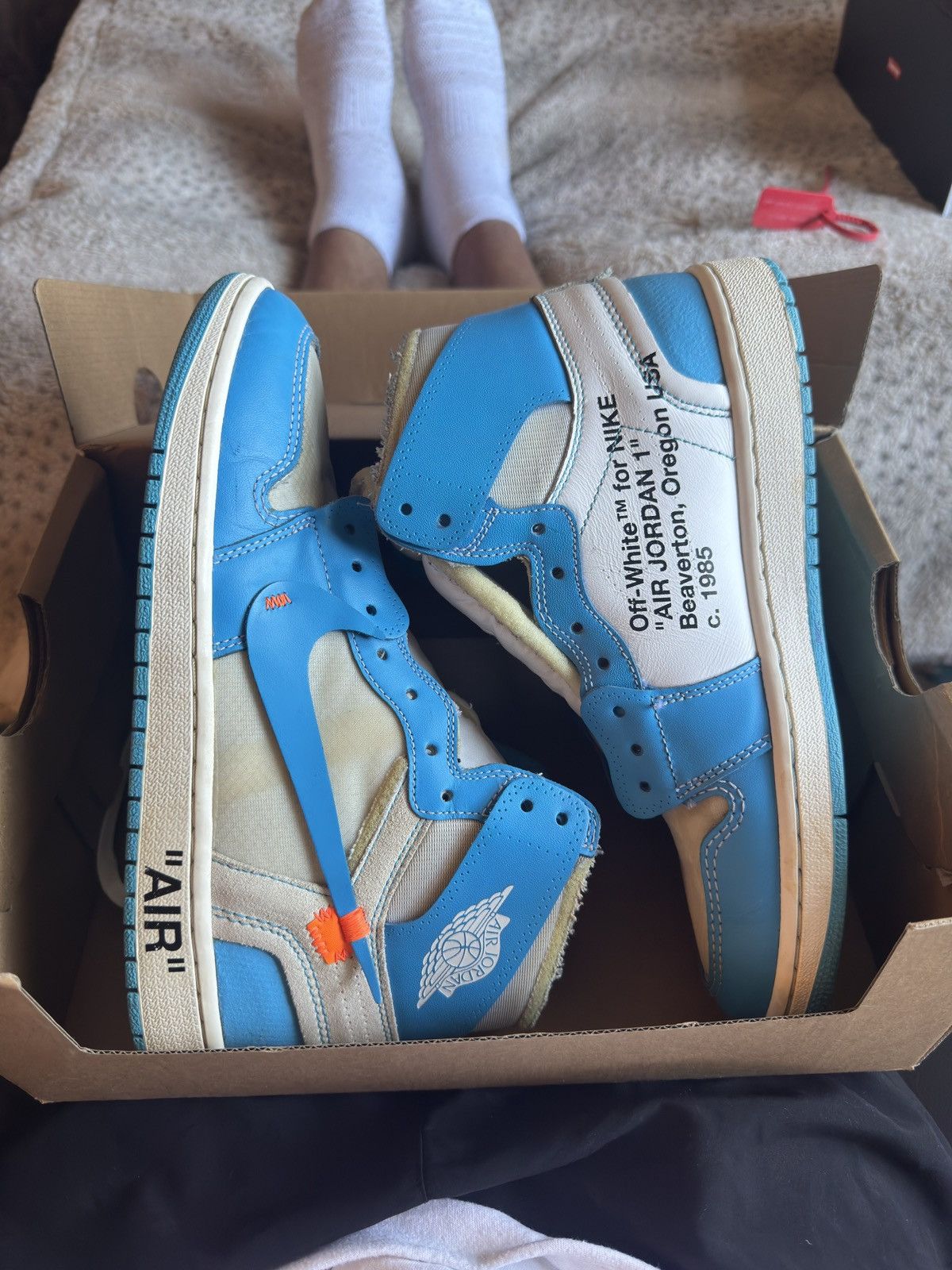 Jordan Brand × Off-White Air Jordan 1 High Off White "UNC" Size US 9.5 / EU 42-43 - 10 Thumbnail