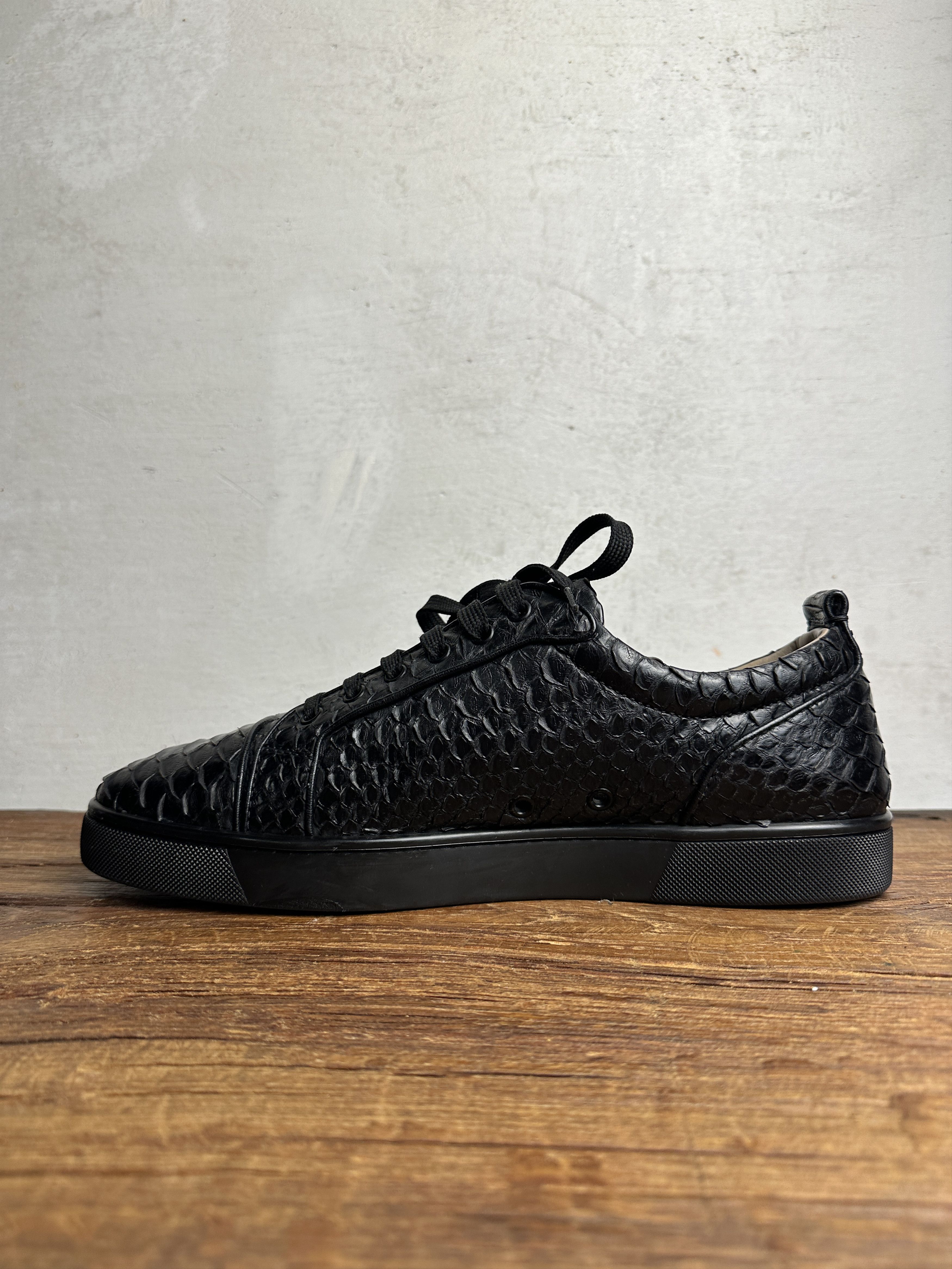 Christian Louboutin Christian Louboutin Black Python Leather Orlato Sneakers Size US 12 / EU 45 - 8 Thumbnail