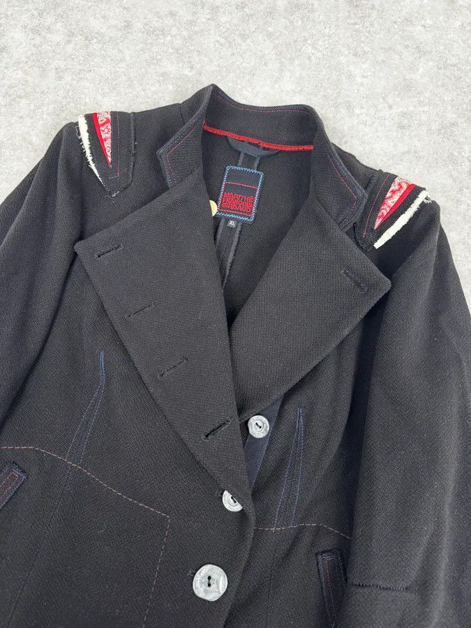 Marithe + Francois Girbaud 2000s Marithé + François Girbaud Asymmetrical Buttoned Black Officer Jacket Size S / US 4 / IT 40 - 6 Thumbnail