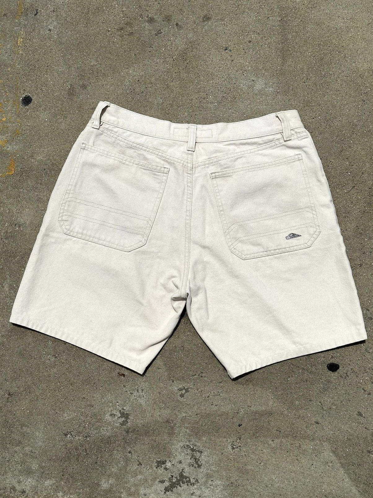 Quiksilver × Vintage 🚨Vintage Quiksilver 90s Embriodered Logo Canvas Shorts Size US 34 / EU 50 - 1 Thumbnail