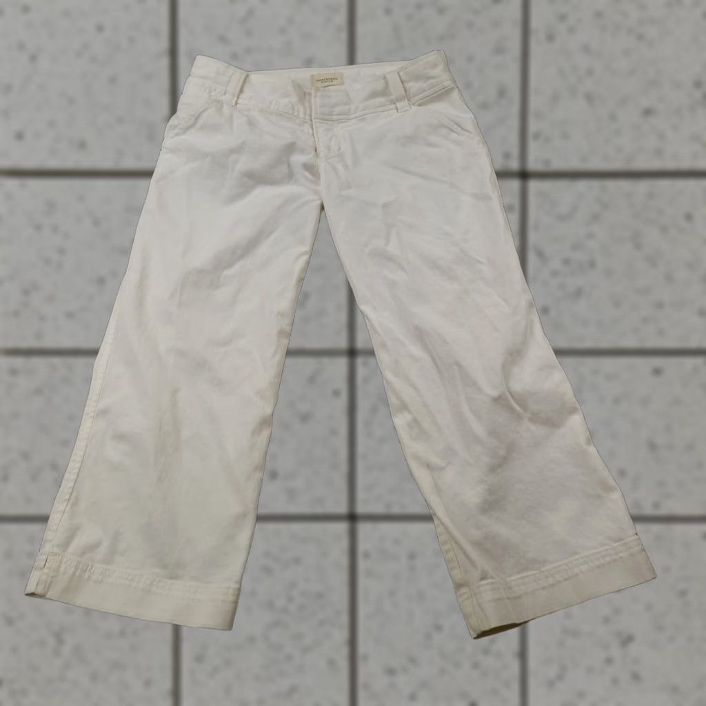 Abercrombie & Fitch VTG Abercrombie & Fitch Pants Womens 4 White Chino Trouser Low Rise Baggy 90s Y2K straight fit 30W 22in inseam Womens Size 27" / US 4 / IT 40 - 1 Thumbnail