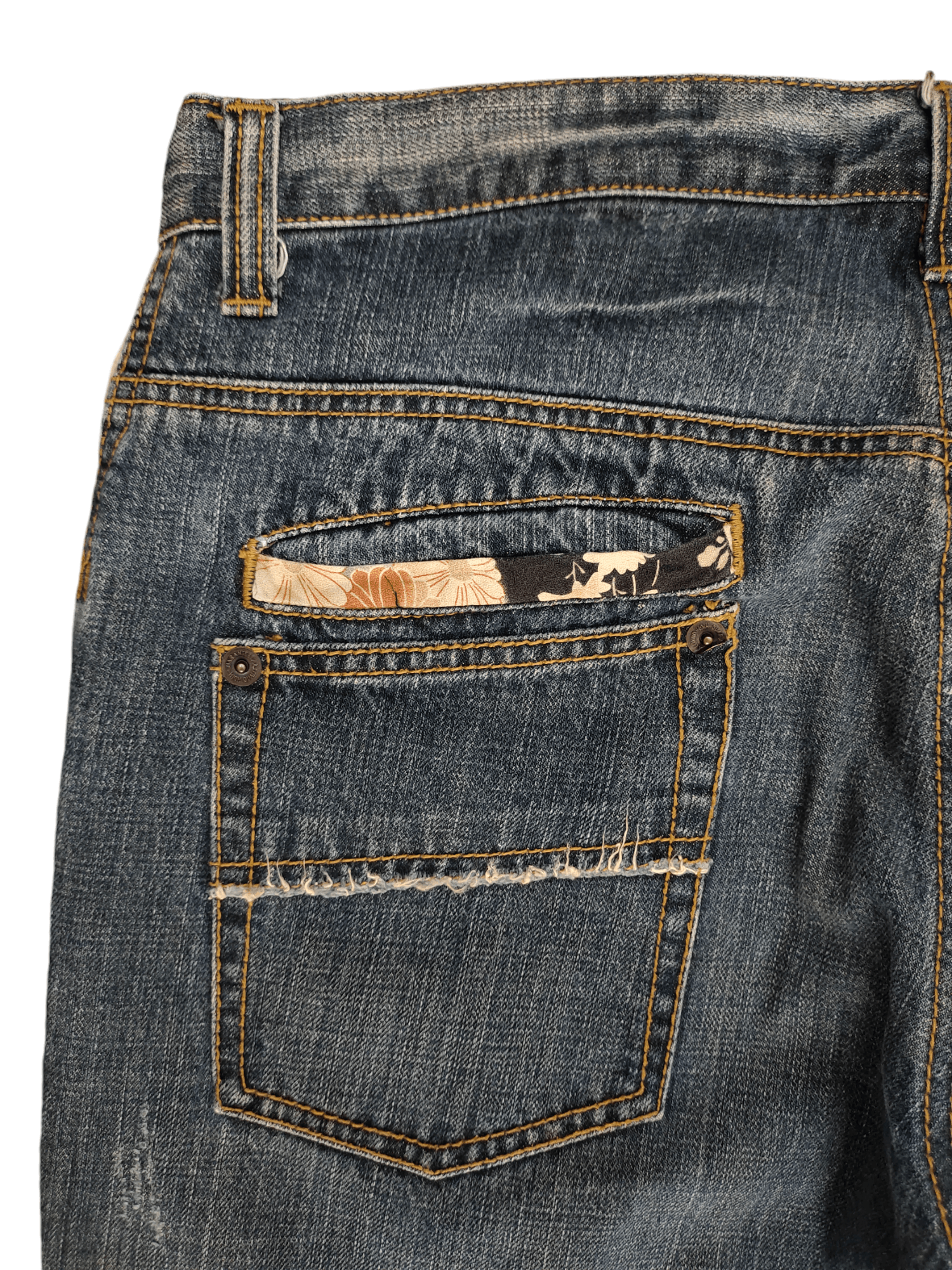 Karakuri Tamashii 2000s Calm Flow Sukajan Floral Distress Jeans Karakuri Style Size US 36 / EU 52 - 13 Thumbnail