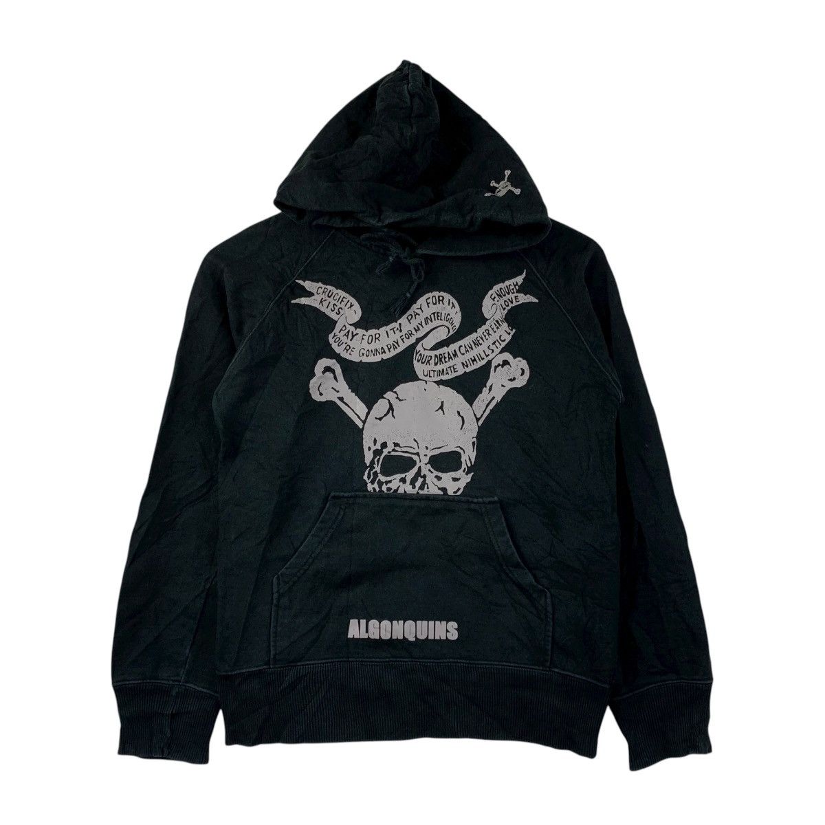 Vintage Vintage Algonquins Gothic Skull & Crossbones Hoodie Size US S / EU 44-46 / 1 - 1 Thumbnail