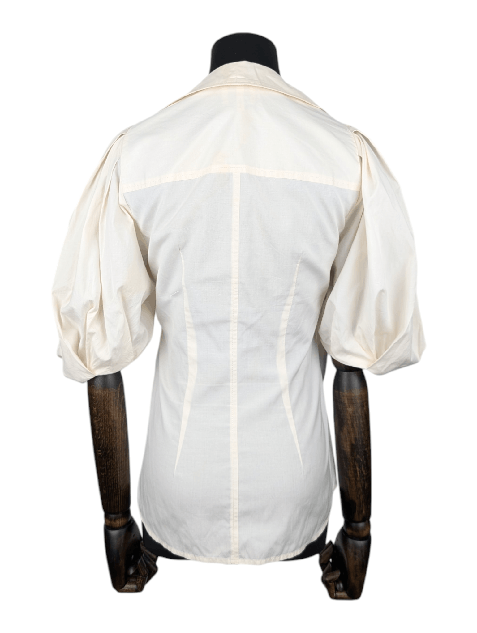 Isabel Marant Isabel Marant Beige Short Sleeve Blouse With Puff Sleeves Size XS / US 0-2 / IT 36-38 - 2 Thumbnail