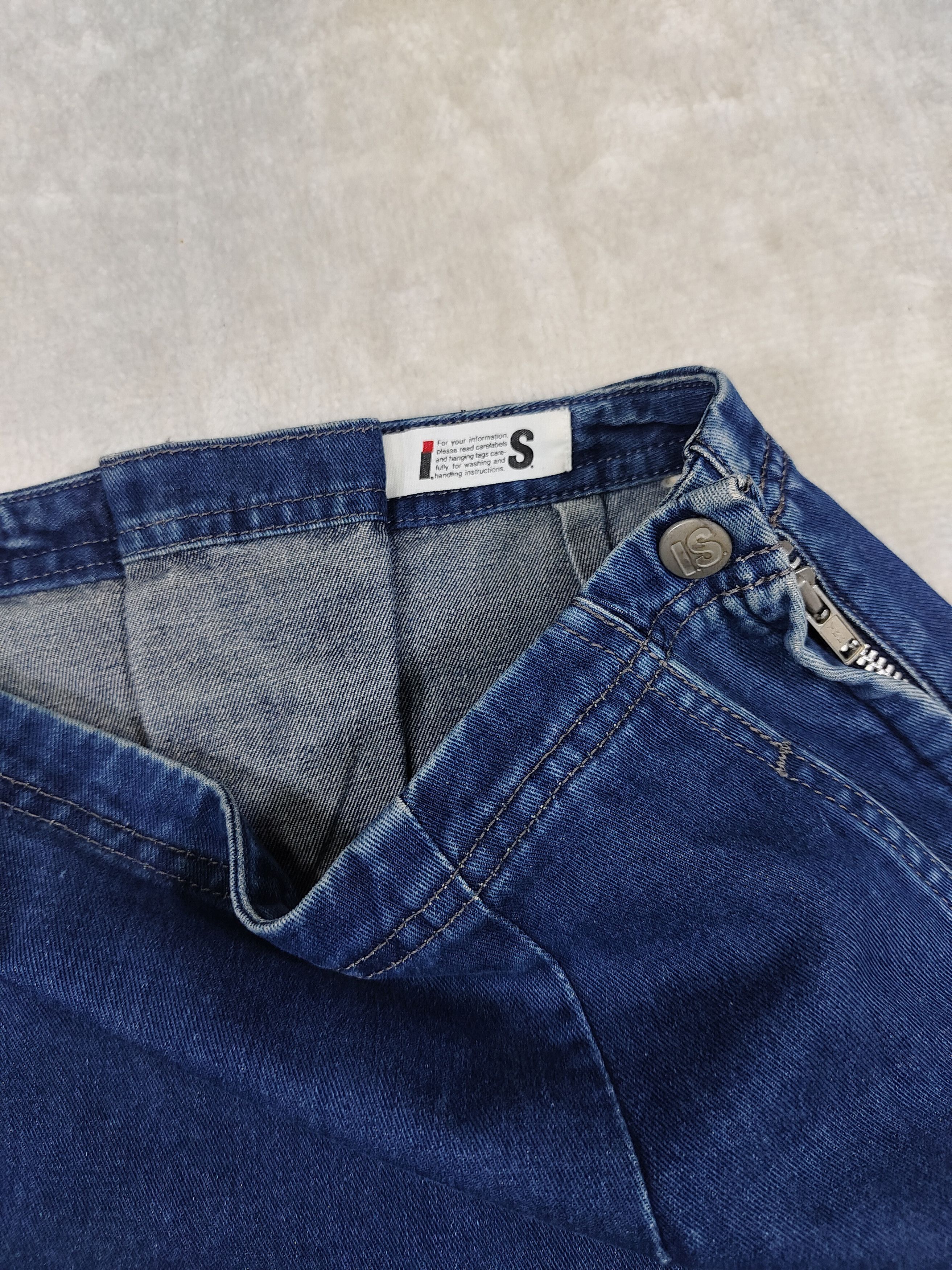 Issey Miyake 80s Issey Miyake🇯🇵 Y2K Lace Up Back Straight Denim Skirt Size 30" / US 8 / IT 44 - 4 Thumbnail
