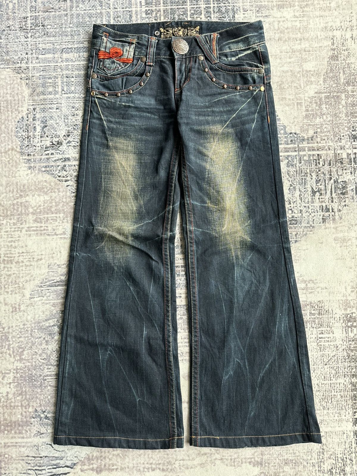 Japanese Brand XX Vintage Riobera Punk Poem Flared Denim Size US 30 / EU 46 - 2 Thumbnail