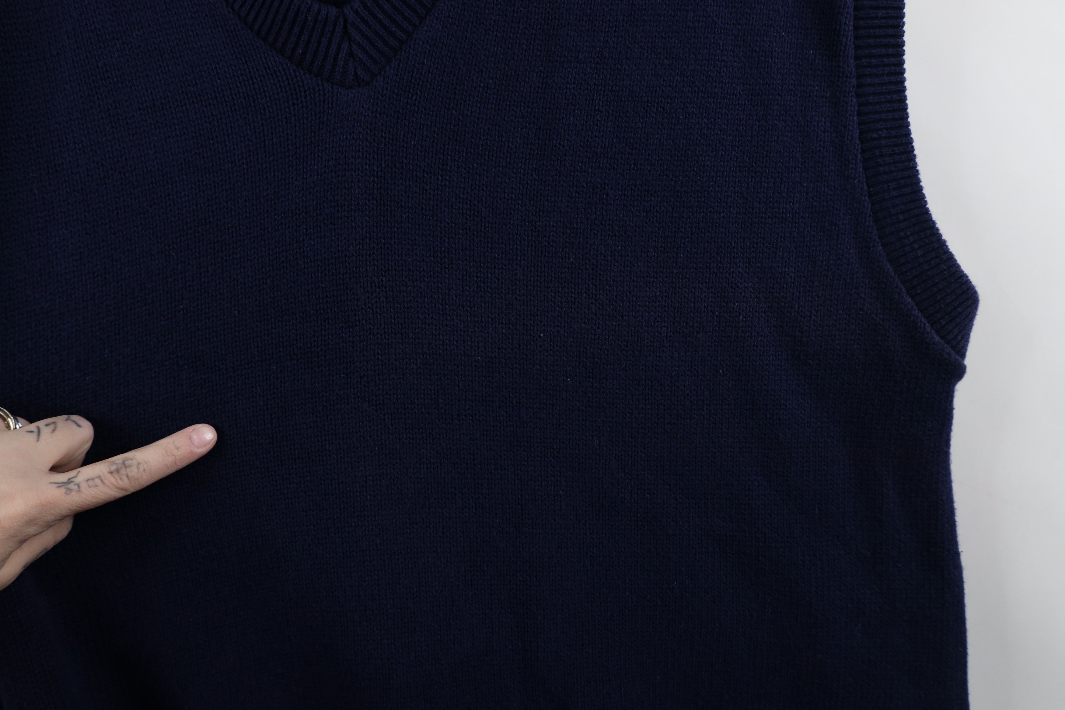Vintage Vintage 90s Streetwear Cotton Knit Sweater Vest Blue USA Size US L / EU 52-54 / 3 - 4 Thumbnail