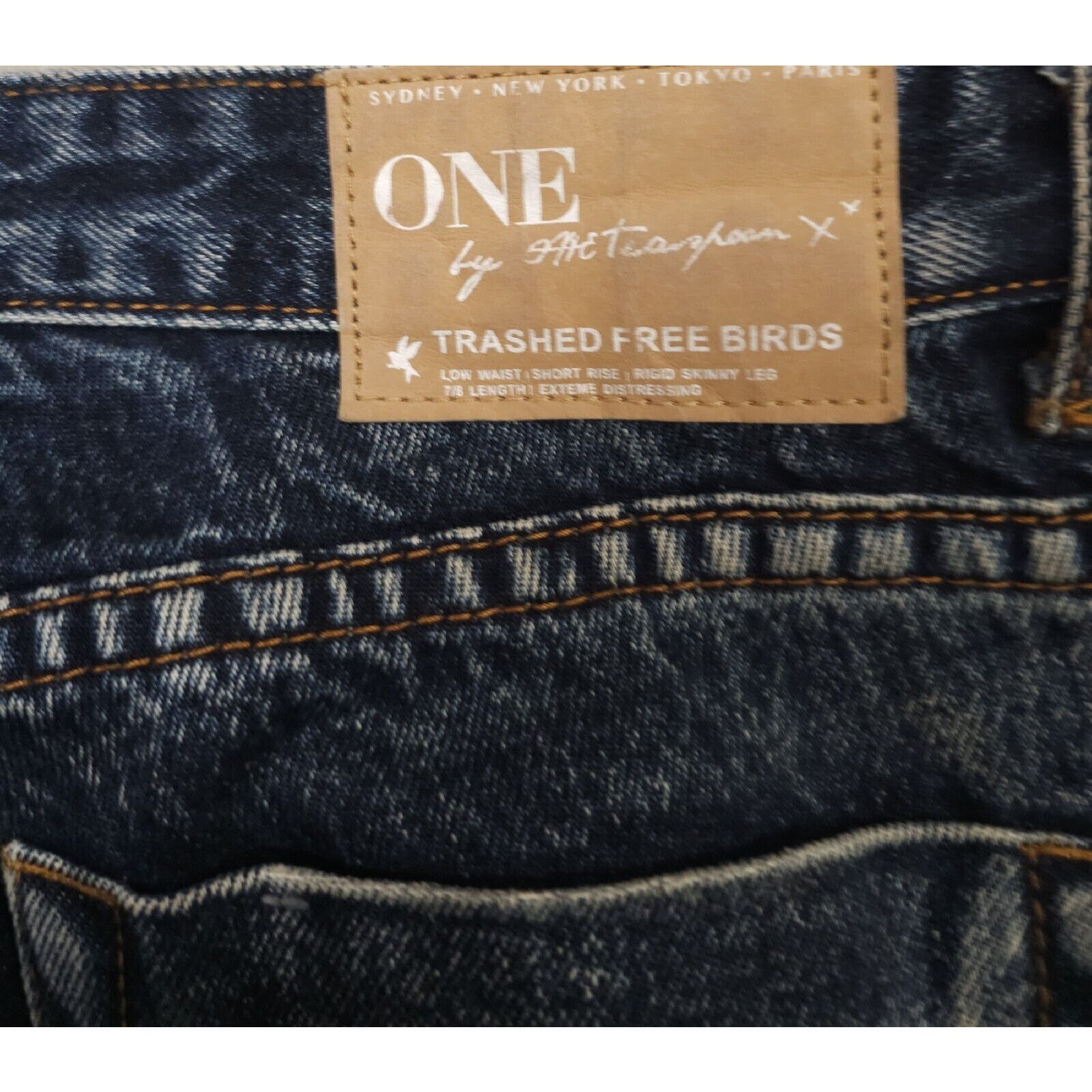 One Teaspoon One Teaspoon Trashed Free Birds Low Waist Distressed 27 W 30 Size 27" / US 4 / IT 40 - 9 Thumbnail