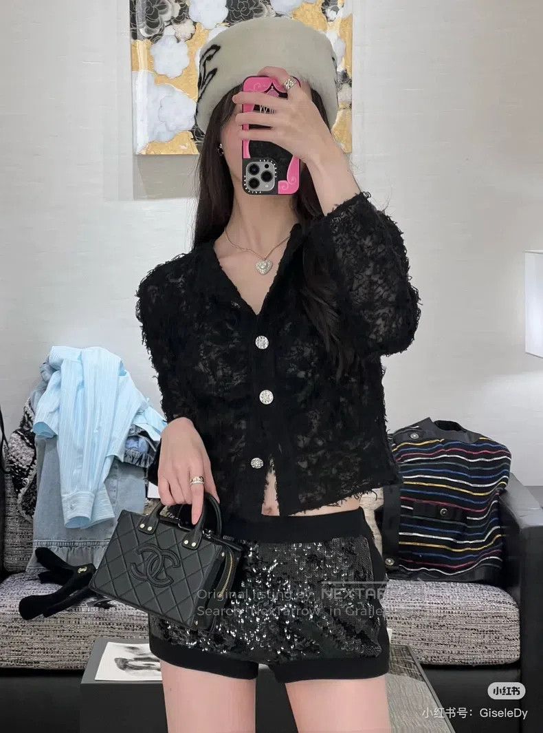 Chanel Chanel 22A Chanel Black Woollen Jacket Size XS / US 0-2 / IT 36-38 - 8 Thumbnail