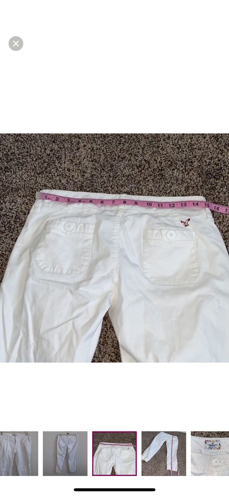 American Eagle Outfitters American eagle outfitters cropped white pants size 4 Size 27" / US 4 / IT 40 - 3 Thumbnail