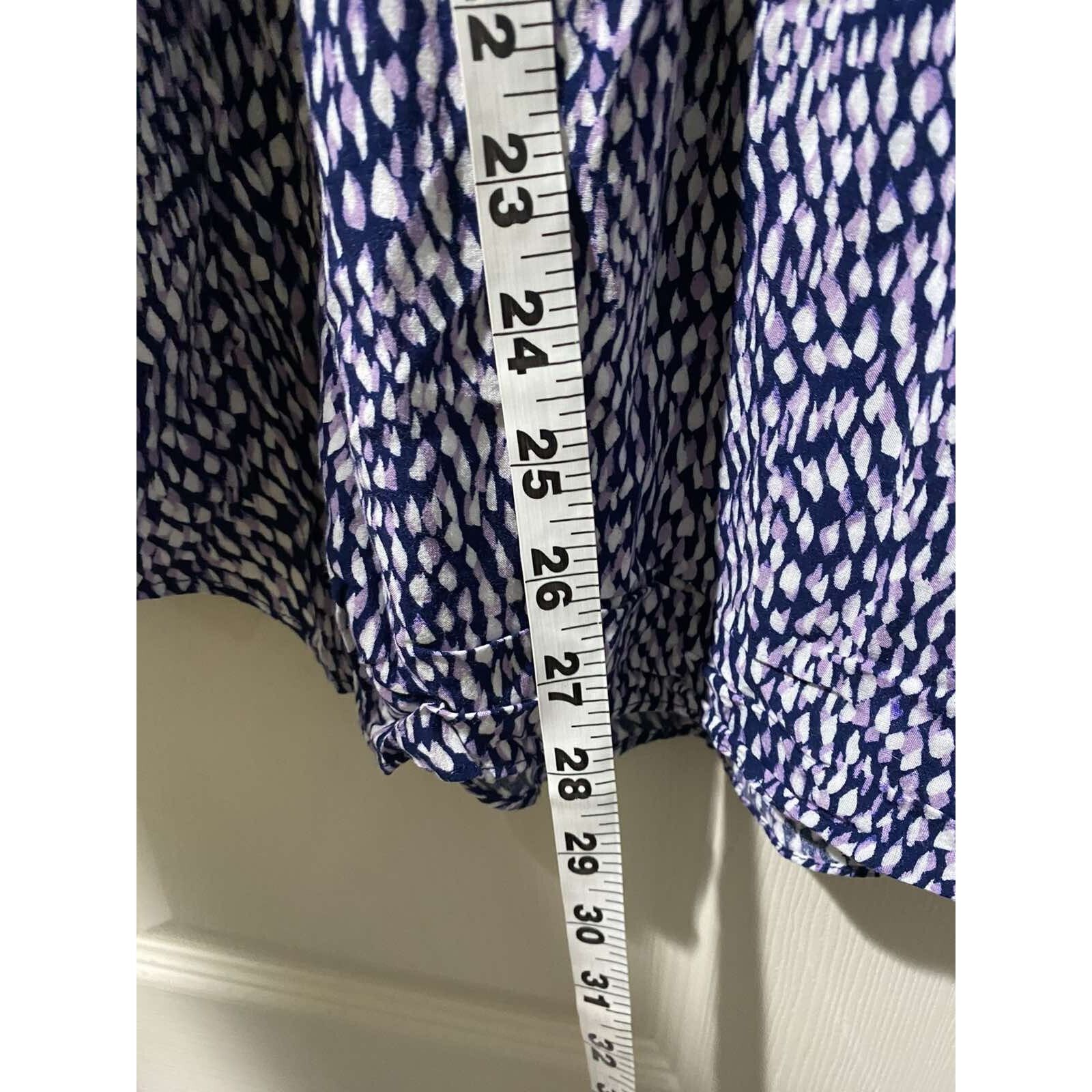 Vince Camuto Two By Vince 1X Purple Tie Neck Blouse Long Sleeve A003295 Size XL / US 12-14 / IT 48-50 - 4 Thumbnail