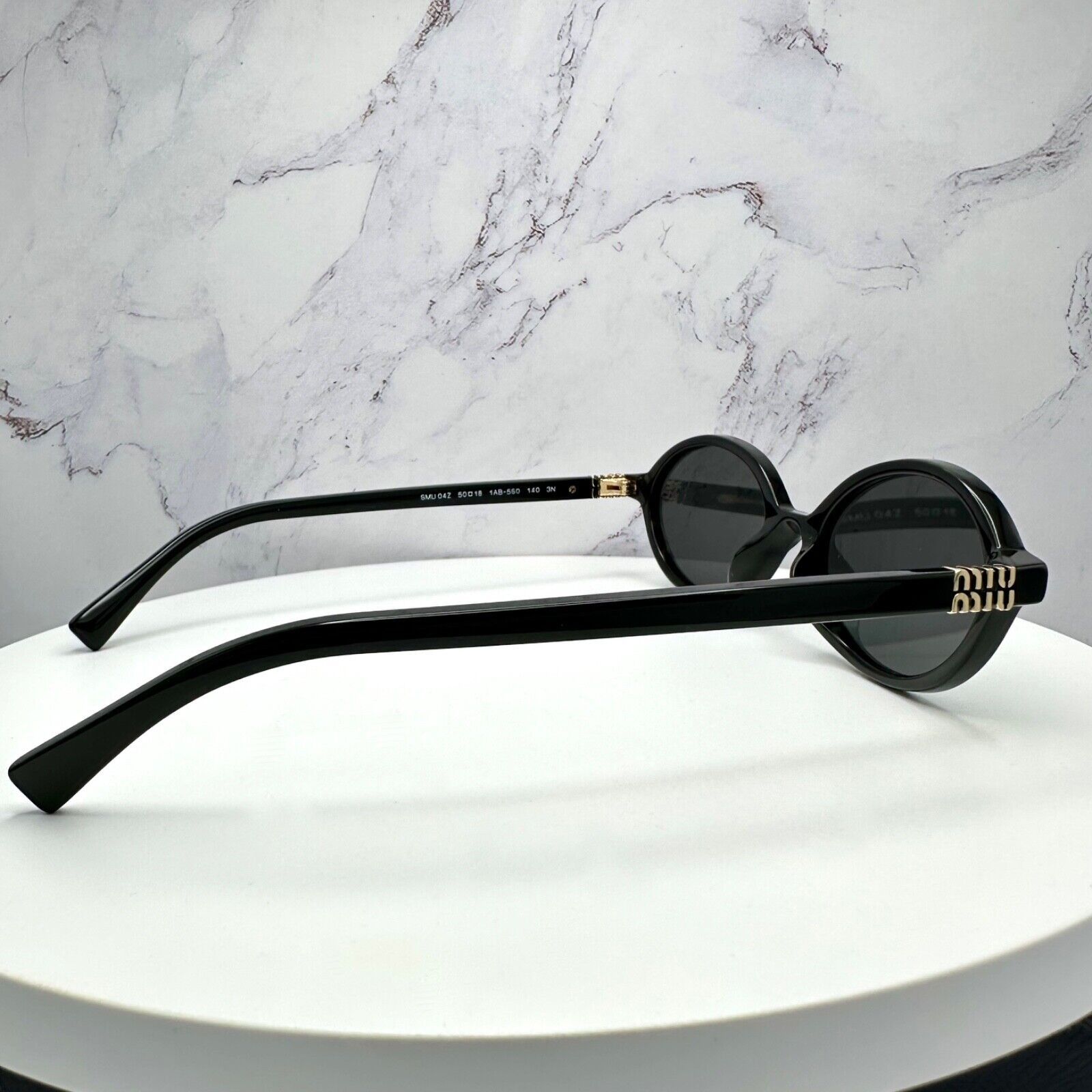 Miu Miu MIU MIU Sunglasses New Black Slim Gold Metal Logo Authentic Size ONE SIZE - 21 Thumbnail