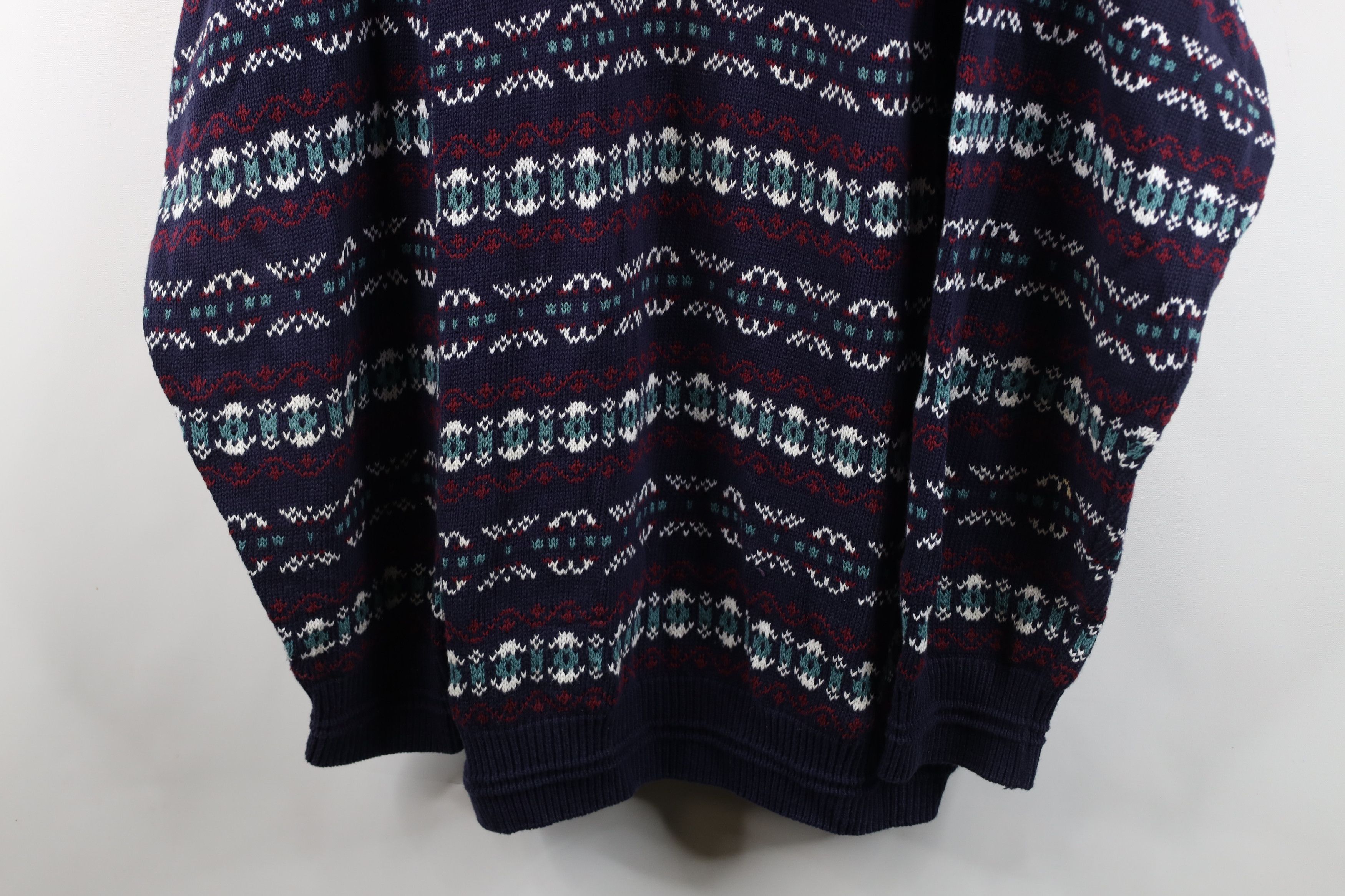 Vintage Vintage 90s Streetwear Cotton Fair Isle Knit V-Neck Sweater Size US XXL / EU 58 / 5 - 3 Thumbnail