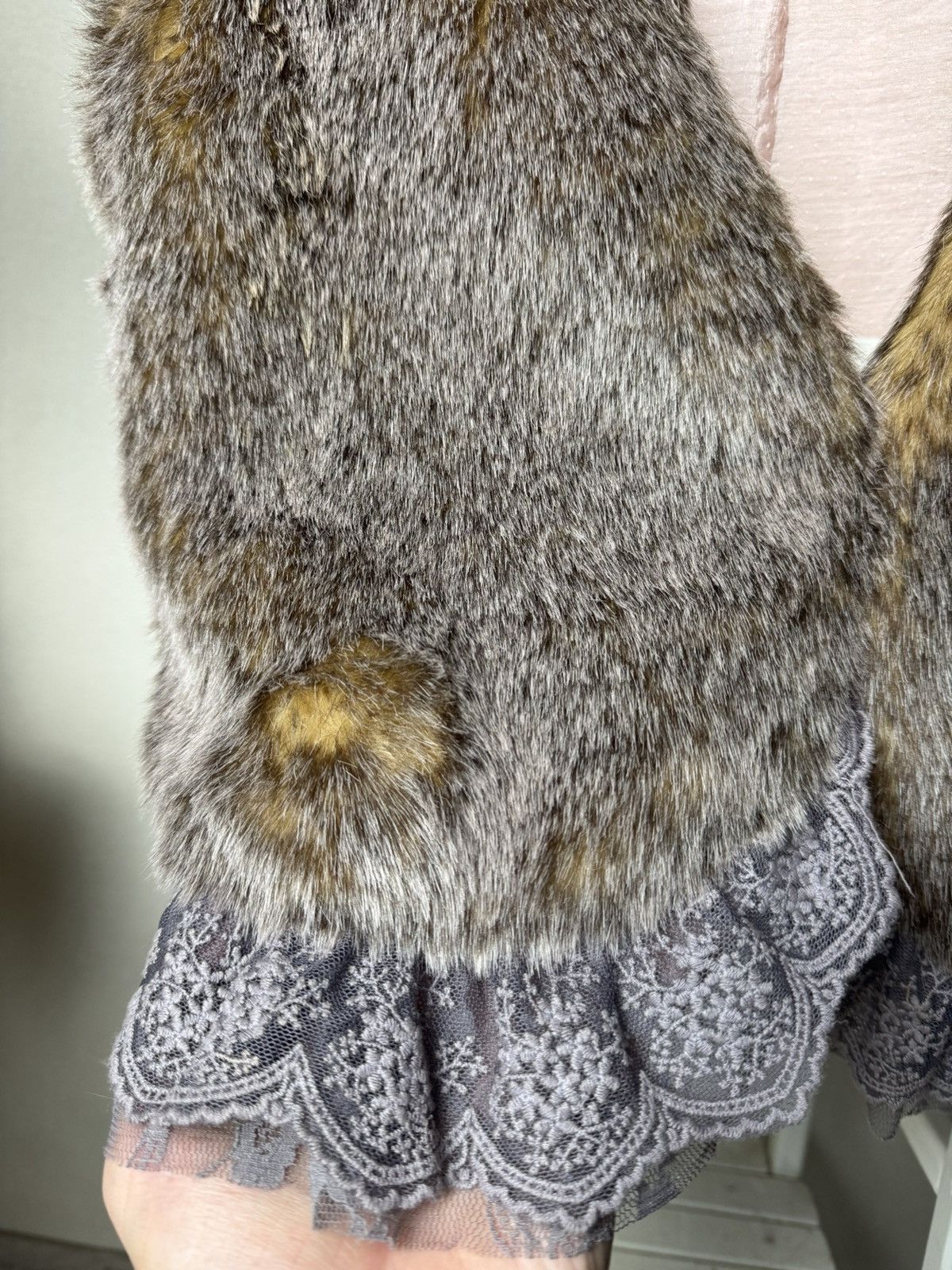 Japanese Brand Morgan Y2K Faux Mink Fur Vest ifsixwasnine goa LGB mohair Size S / US 4 / IT 40 - 5 Thumbnail