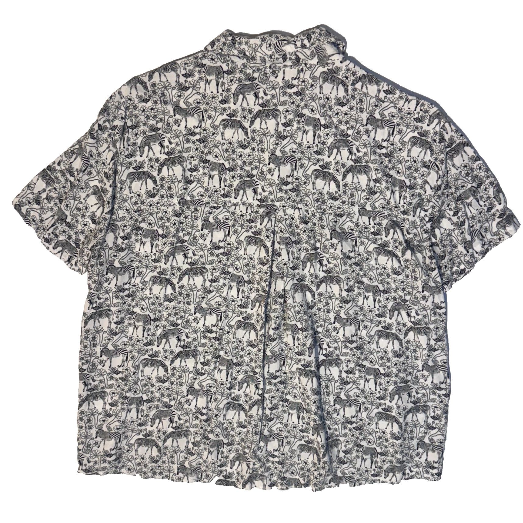 Polo Ralph Lauren Polo Ralph Lauren Shirt Button-Up Floral Zebra White Black Exotic Print M/L Short Sleeve Regular Fit Womens Size M / US 6-8 / IT 42-44 - 6 Thumbnail