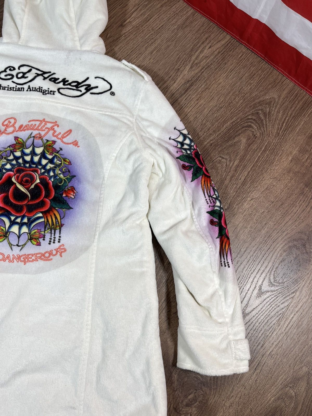 Ed Hardy Plush jacket Ed Hardy By Christian Audigier teddy coat Size L / US 10 / IT 46 - 16 Thumbnail